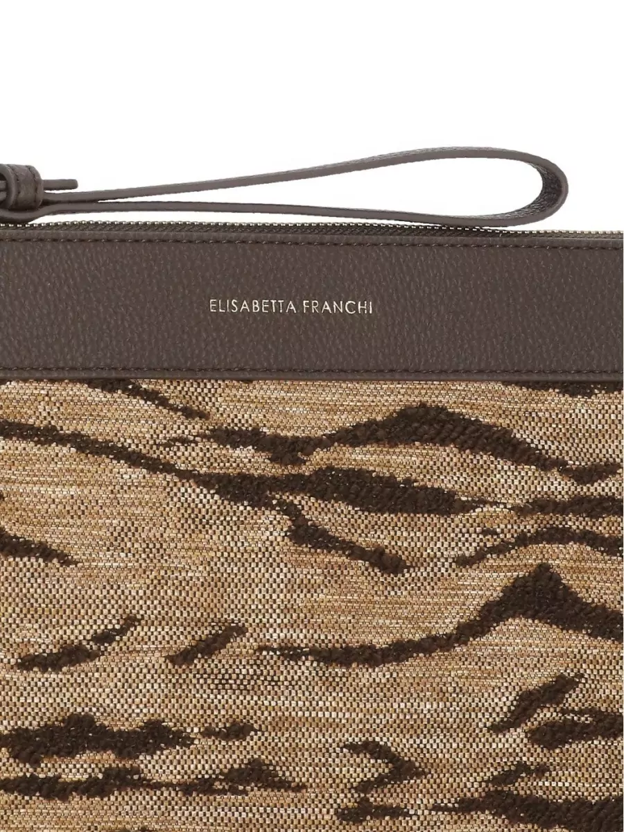 Elisabetta Franchi Animal-Print Clutch Bag