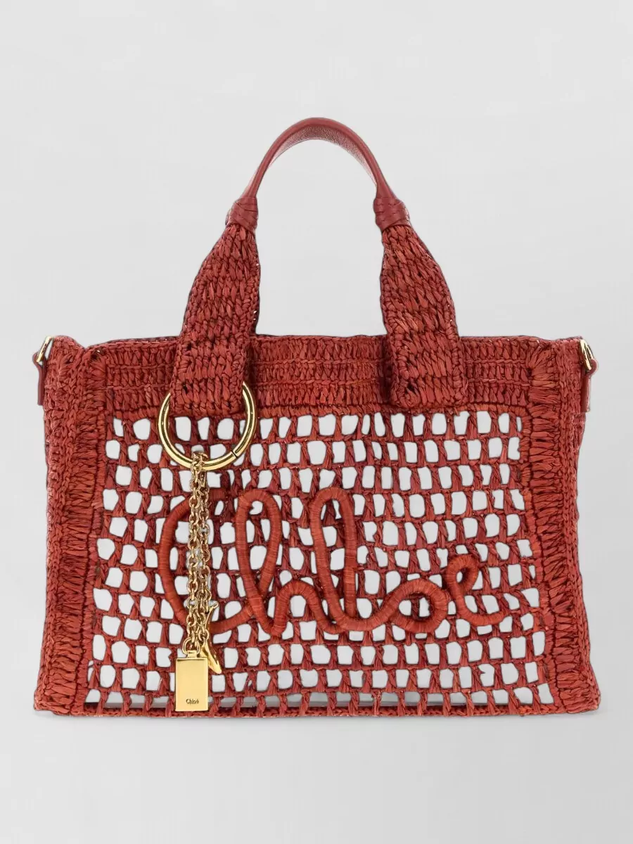 Chloé small raffia tote bag
