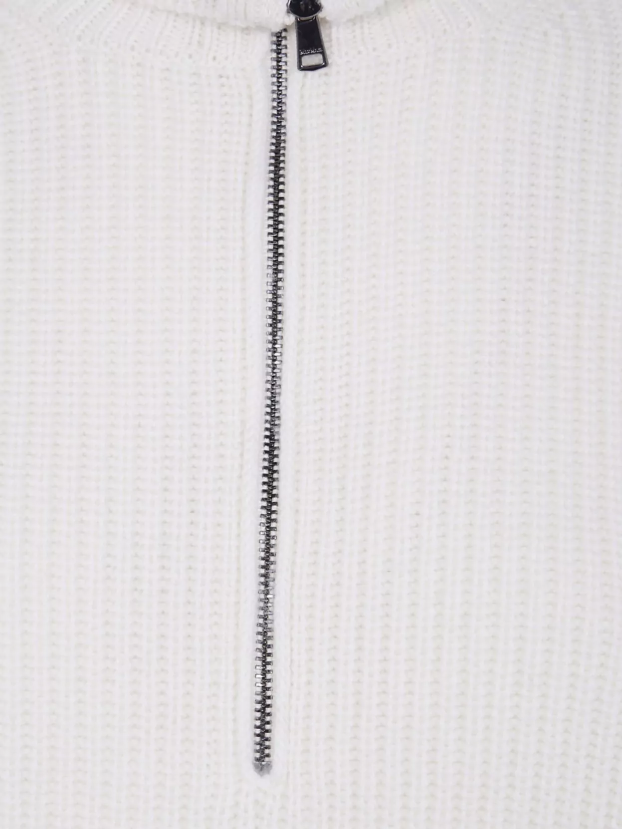 Max Mara Half Zip Knit Sweater With High Neck In Neutral