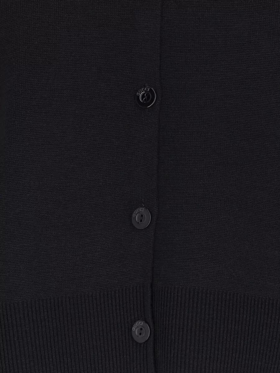 Gucci Silk Blend Crewneck Fitted Jacket