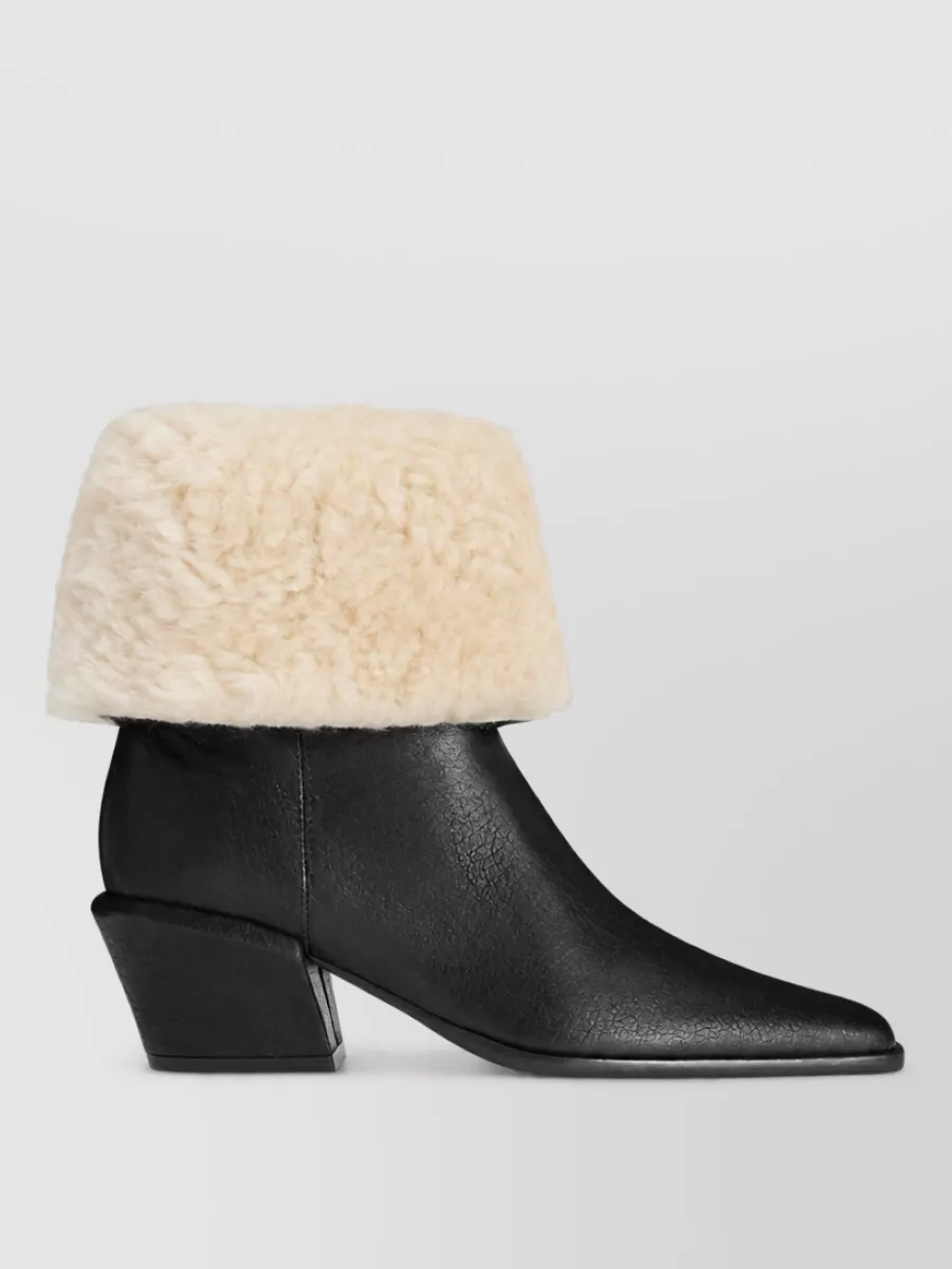 Paris Texas Shearling Trim Ankle Boots