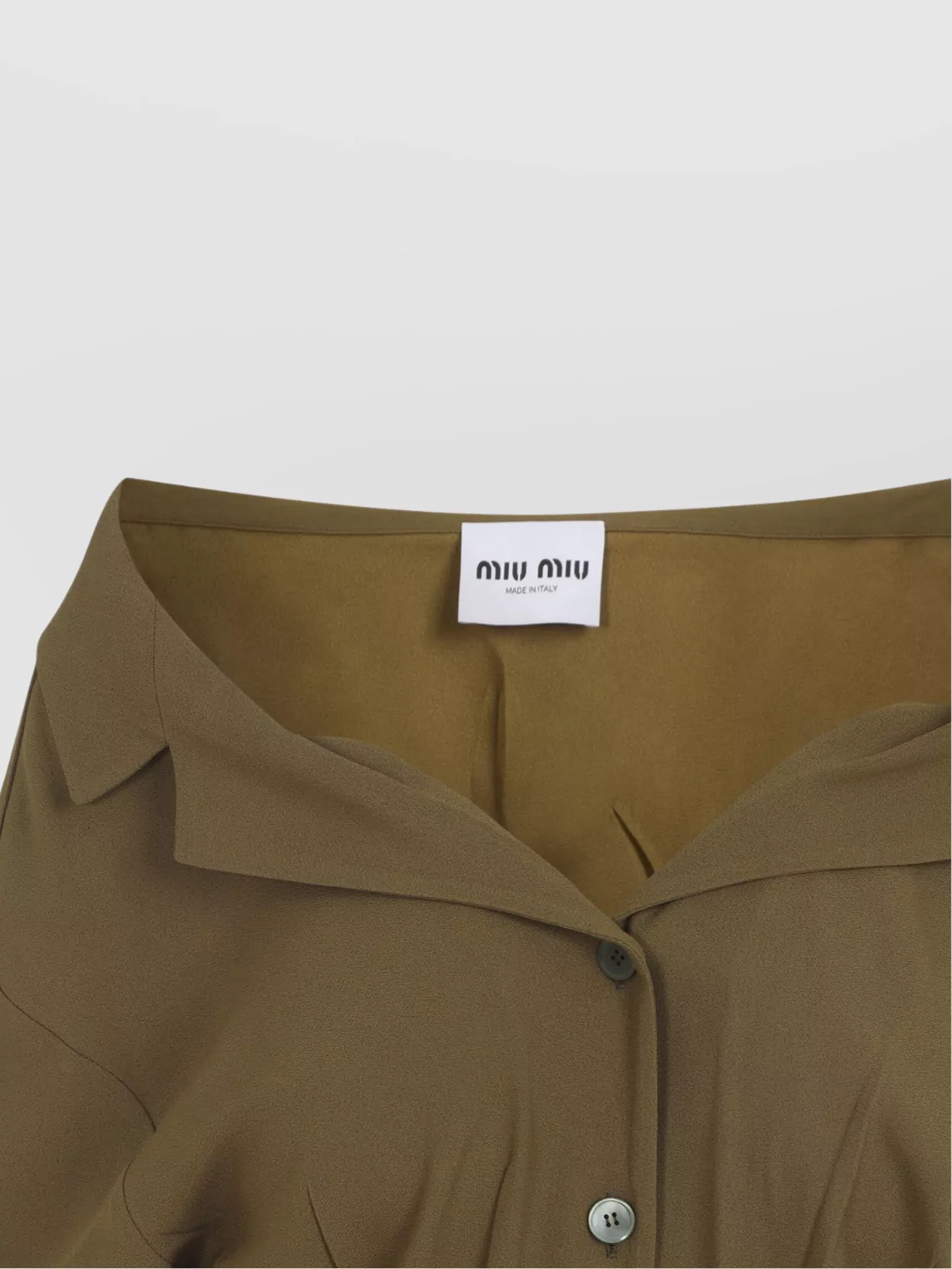 Miu Miu Long Sleeve Dress With Pockets And Elastic Waist