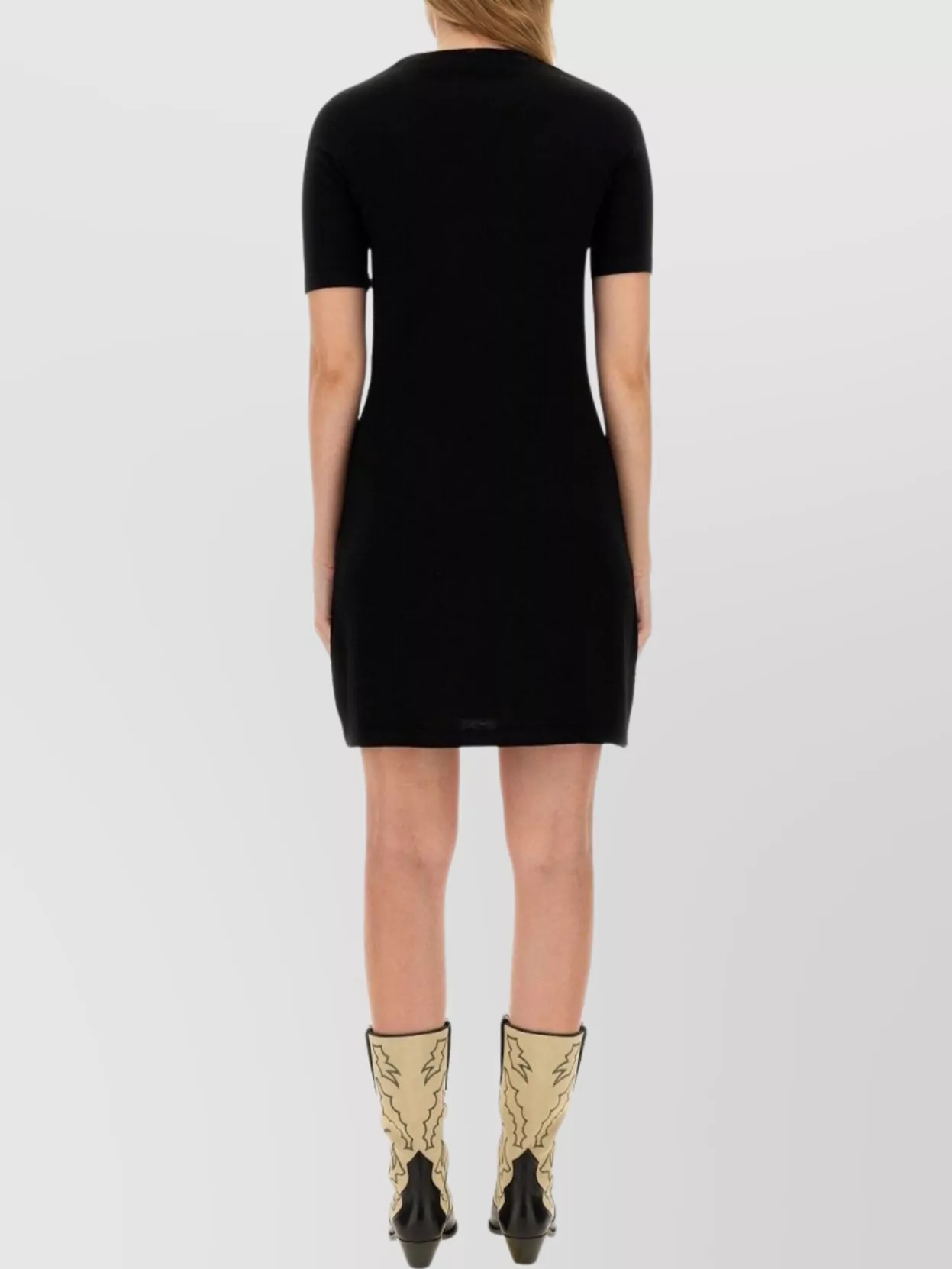 Moschino Crew Neck Embroidered Graphic Print Dress
