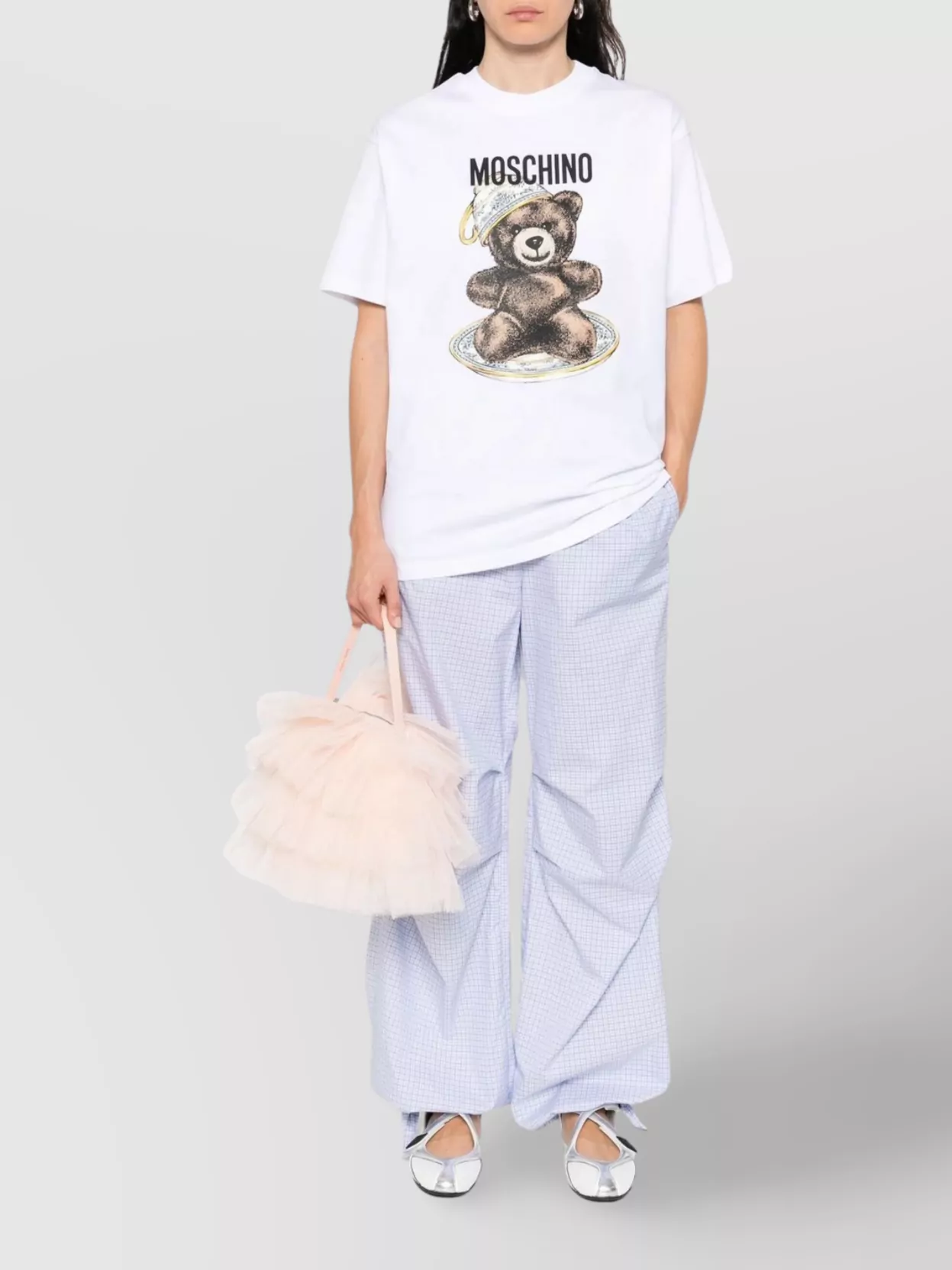 Moschino Crew Neck Graphic Print Short Sleeves Tshirt In White