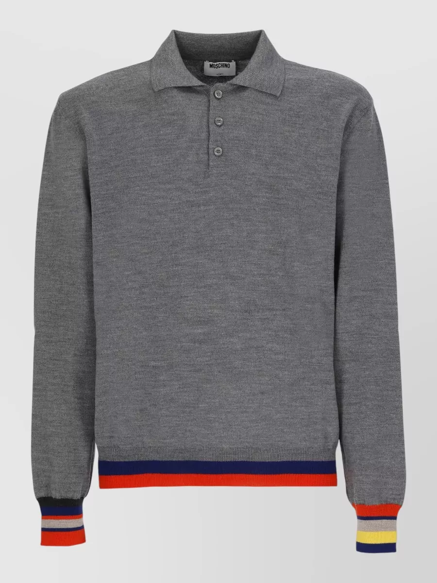 Moschino wool long-sleeve polo shirt