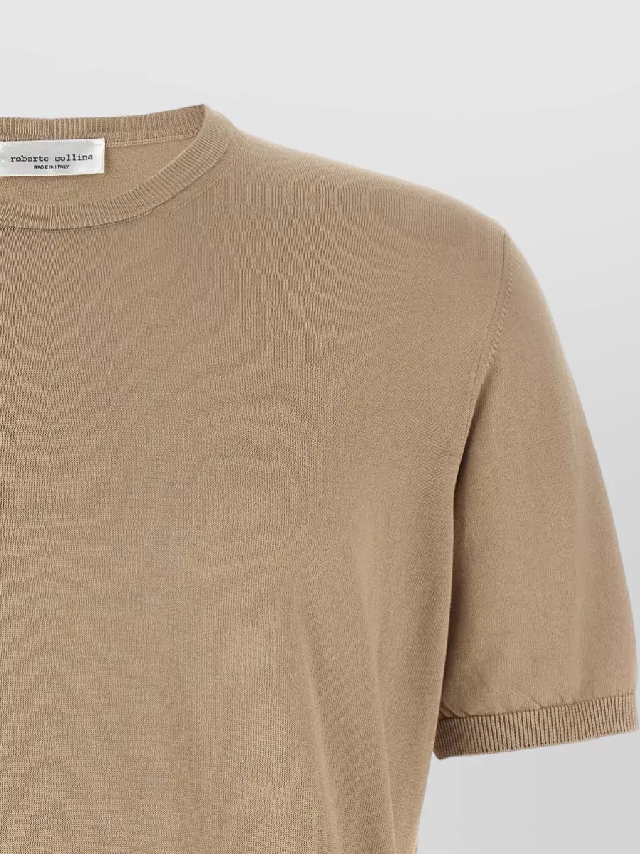 Roberto Collina Cotton Short-Sleeve Crew-Neck Sweater
