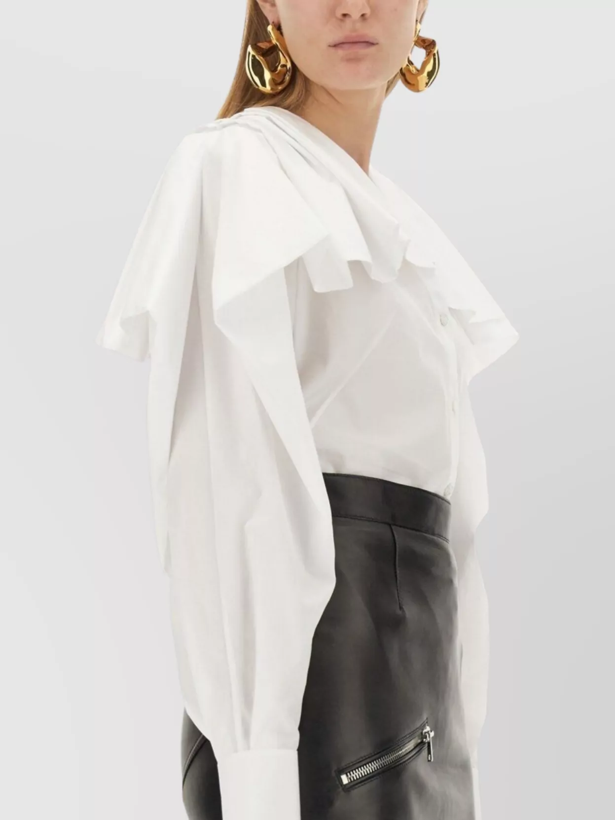 Alexander Mcqueen Draped Cotton Blouse