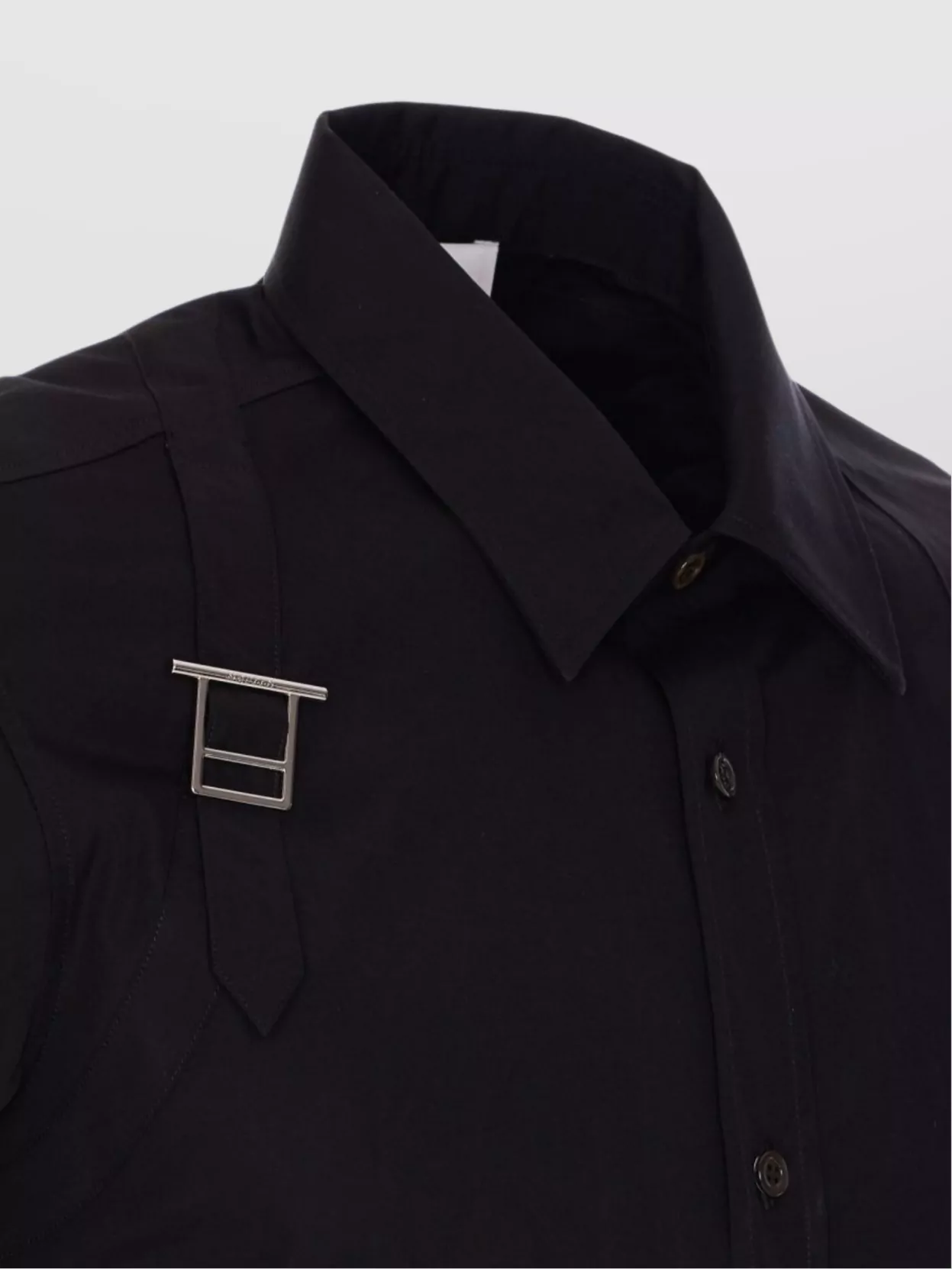 Alexander Mcqueen Metal Detail Long Sleeves Point Collar