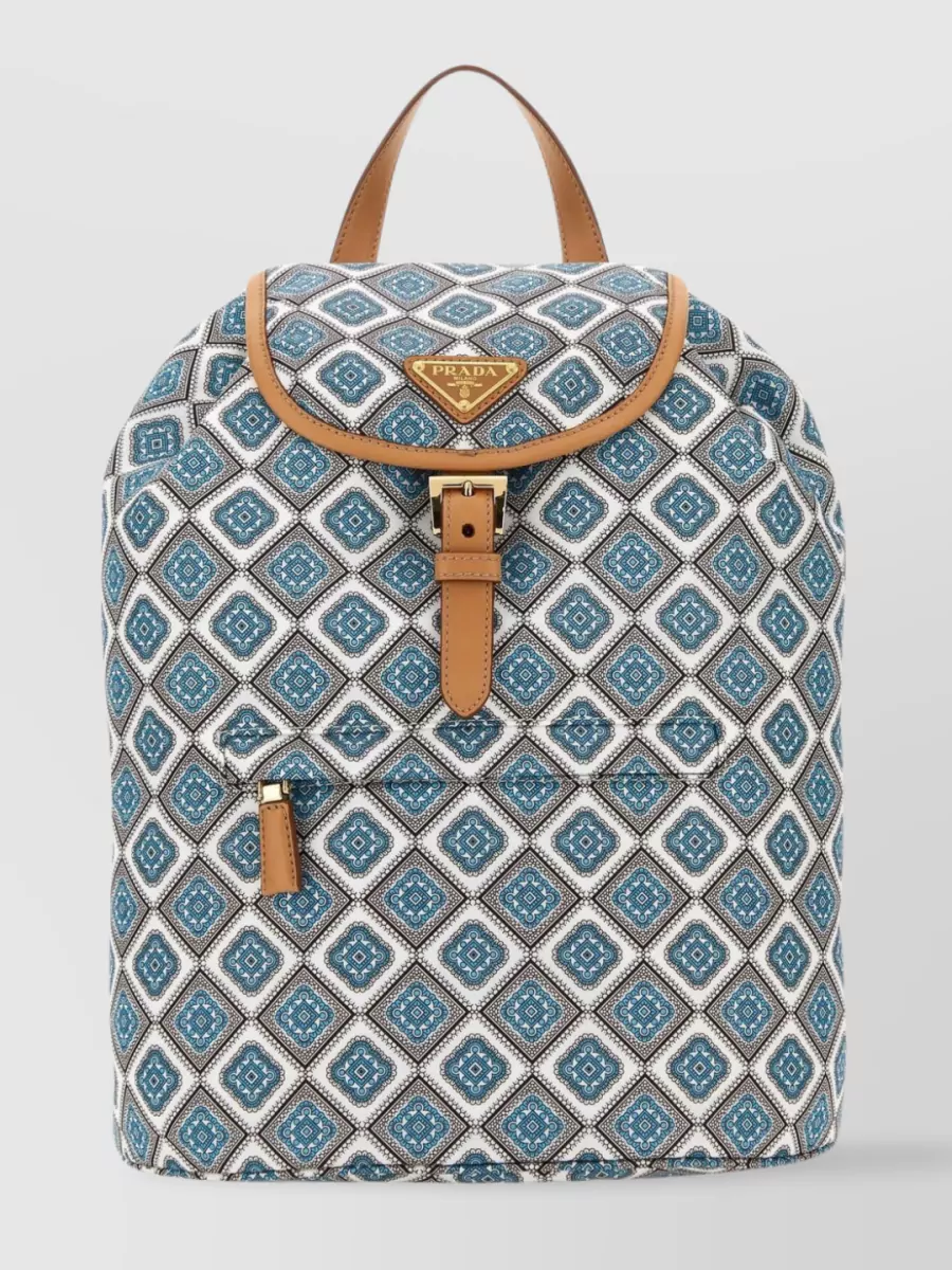 Shop Prada Versatile Printed Re-nylon Backpack In Multicoloured