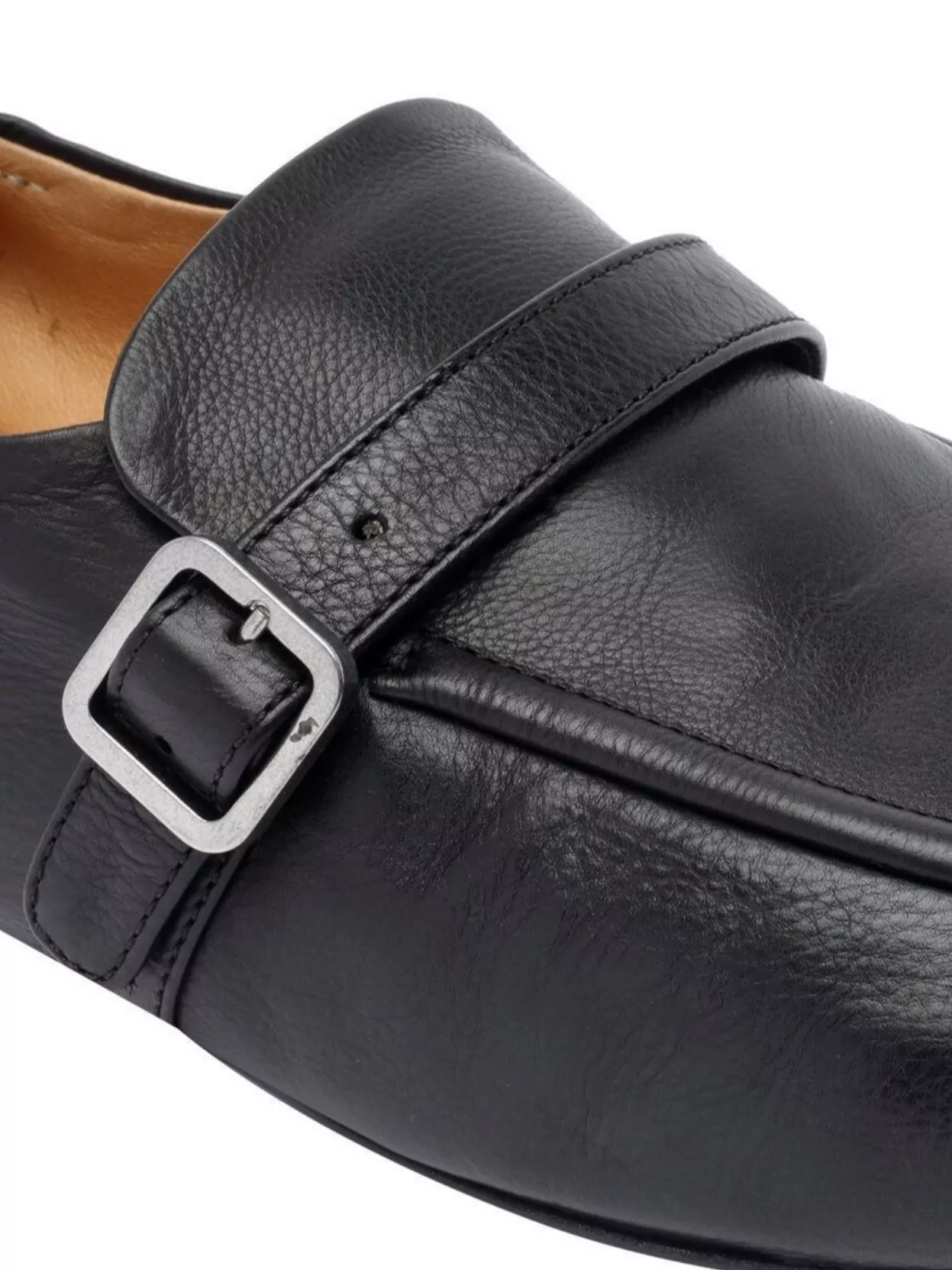 Marsell Round Toe Leather Loafers With Buckle Detail