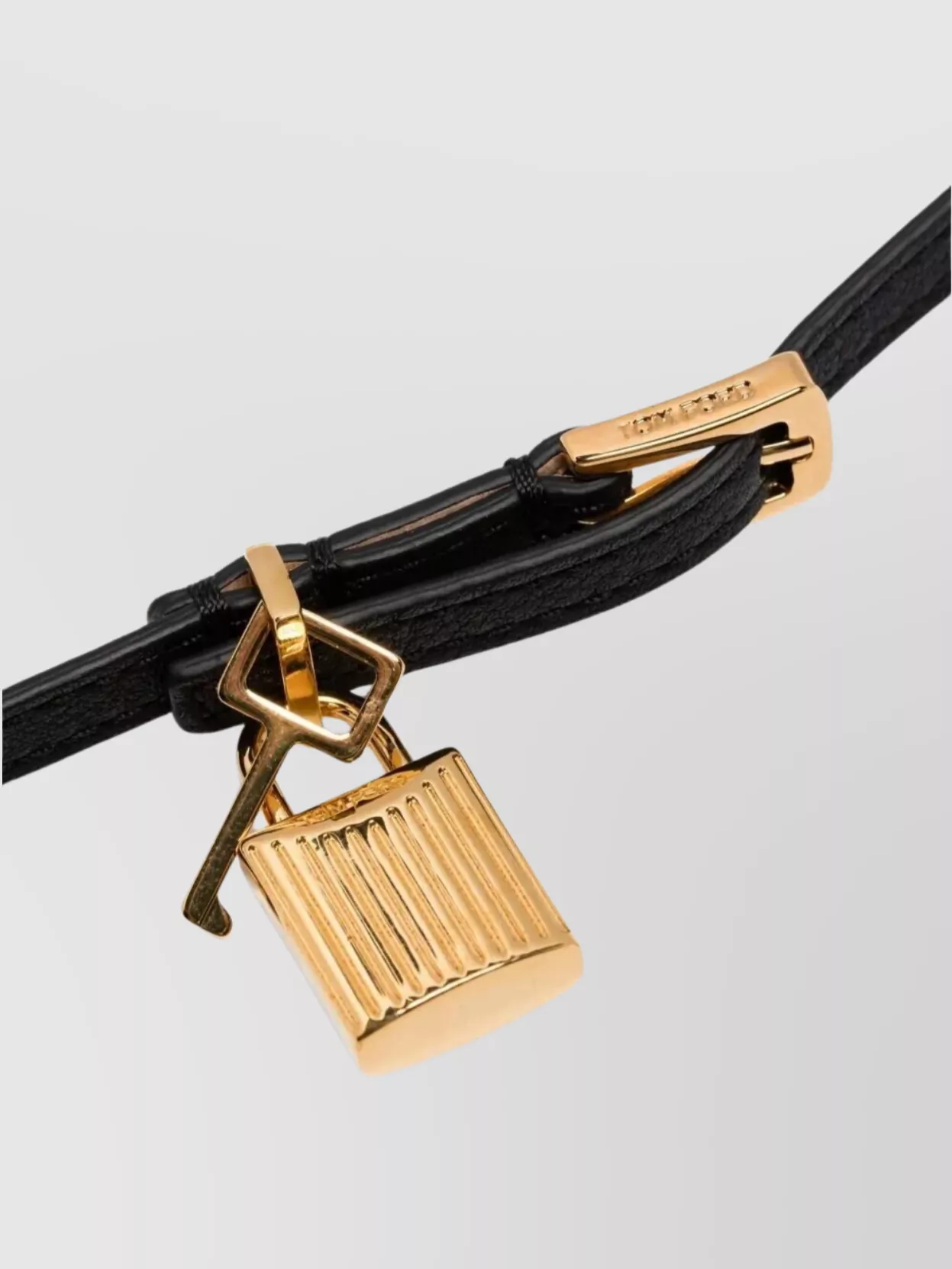 Tom Ford Leather Padlock Wrap Bracelet