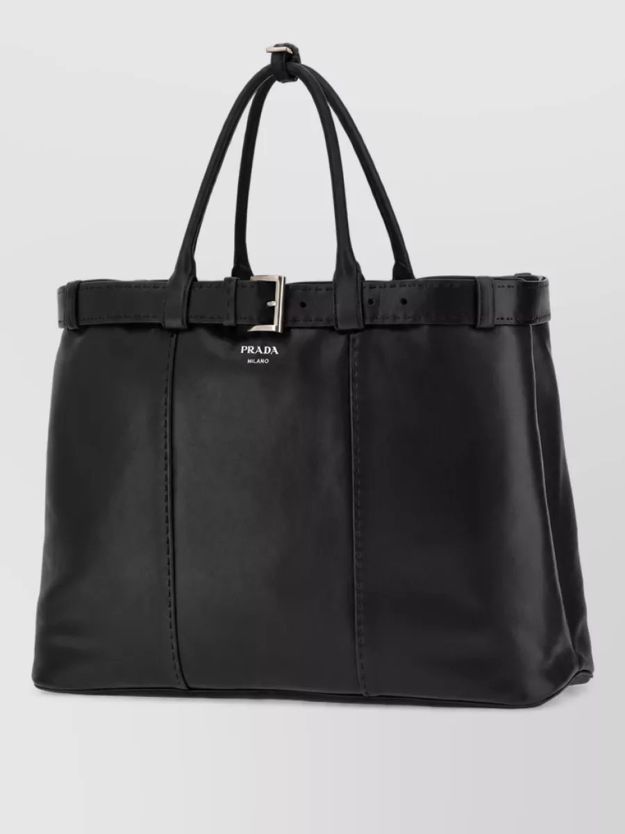 Prada leather large tote bag