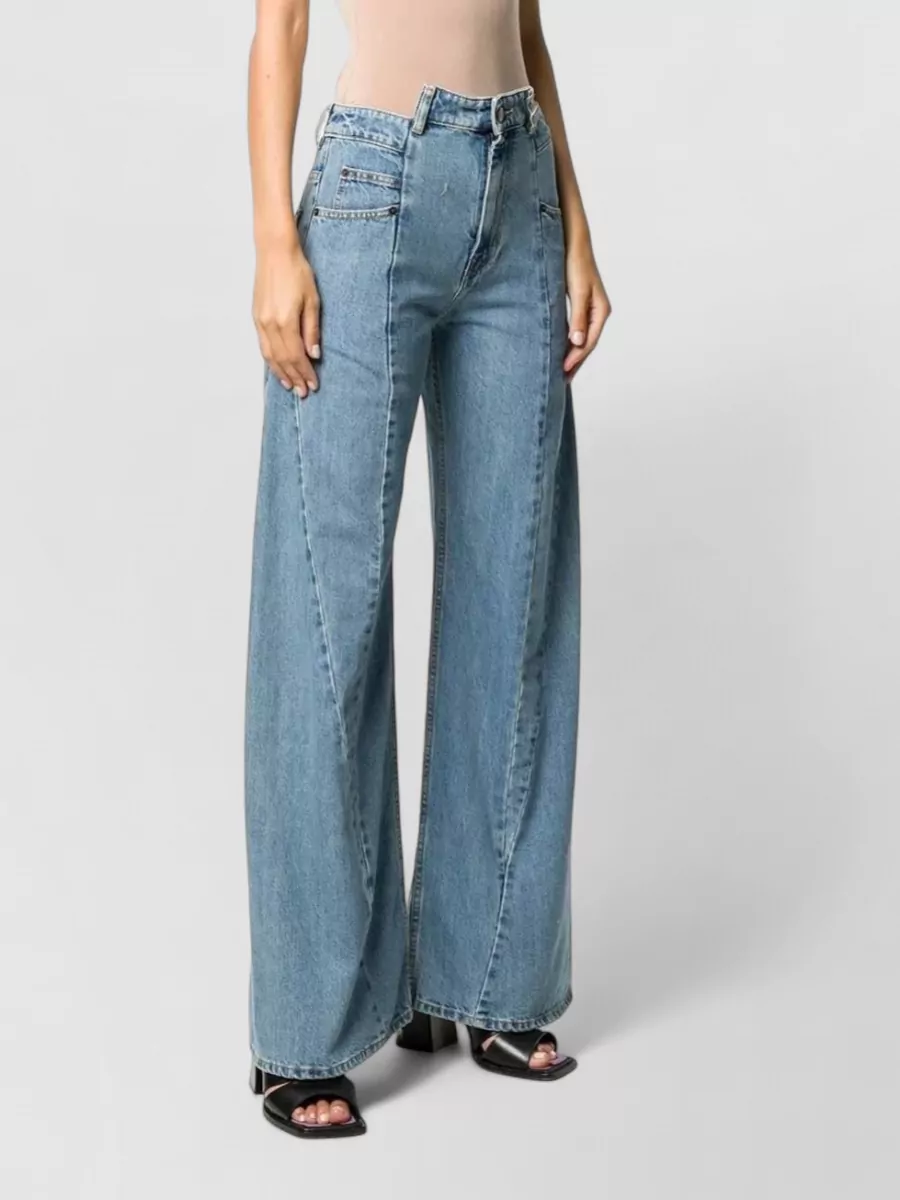 Maison Margiela High Waist Wide Leg Five Pocket Jeans