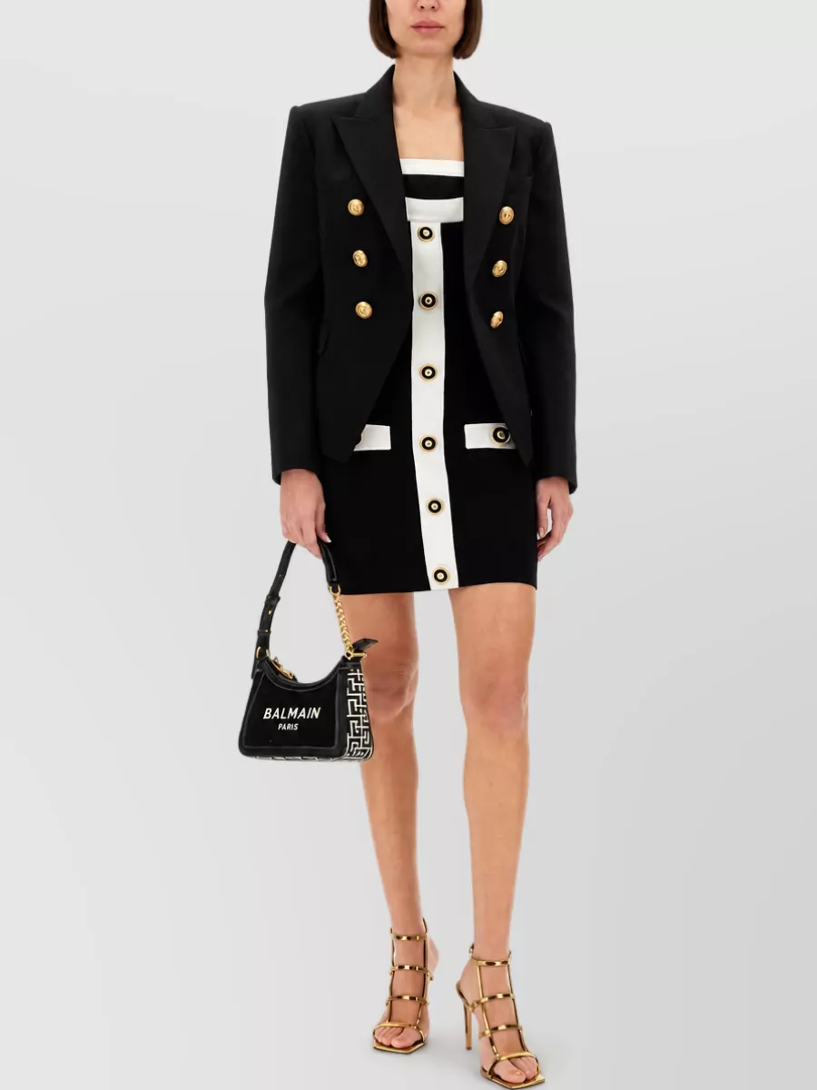 Balmain two-tone knitted mini dress