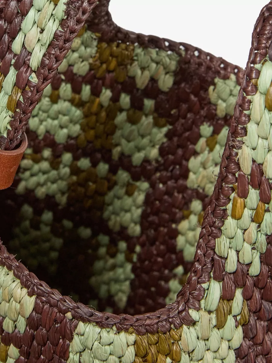 A.p.c. Pecan Raffia Tote Bag