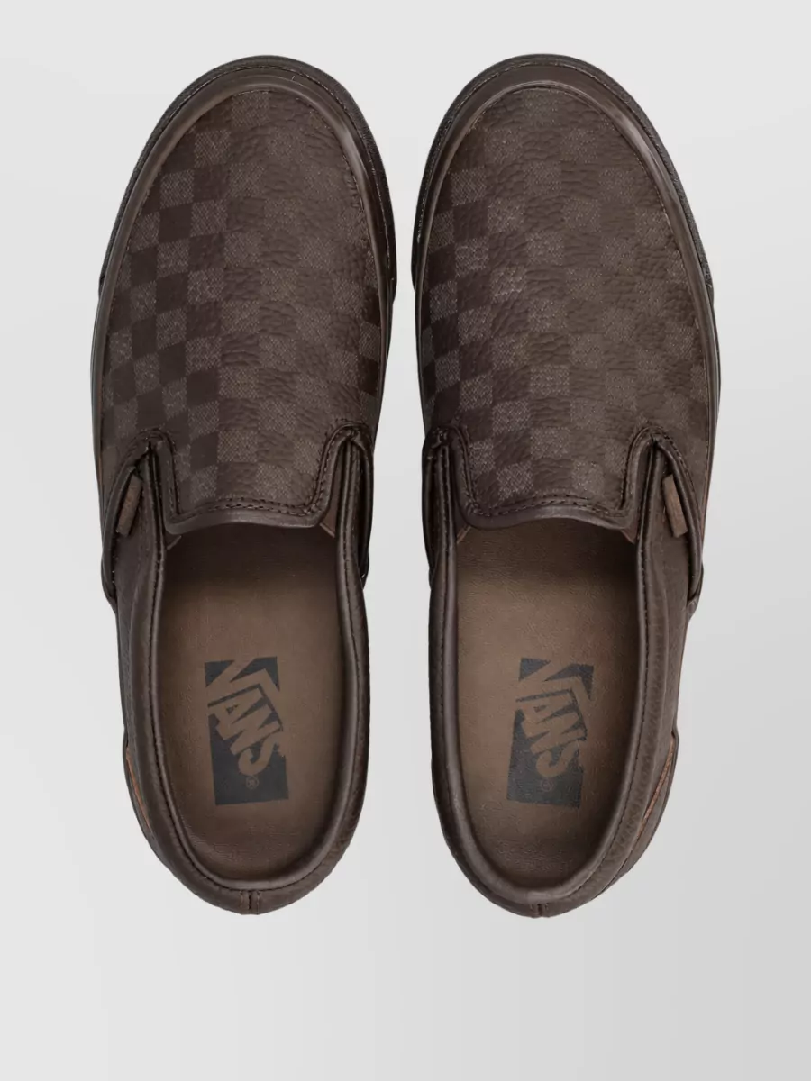 Vans Leather Checkered Slip-On Sneakers