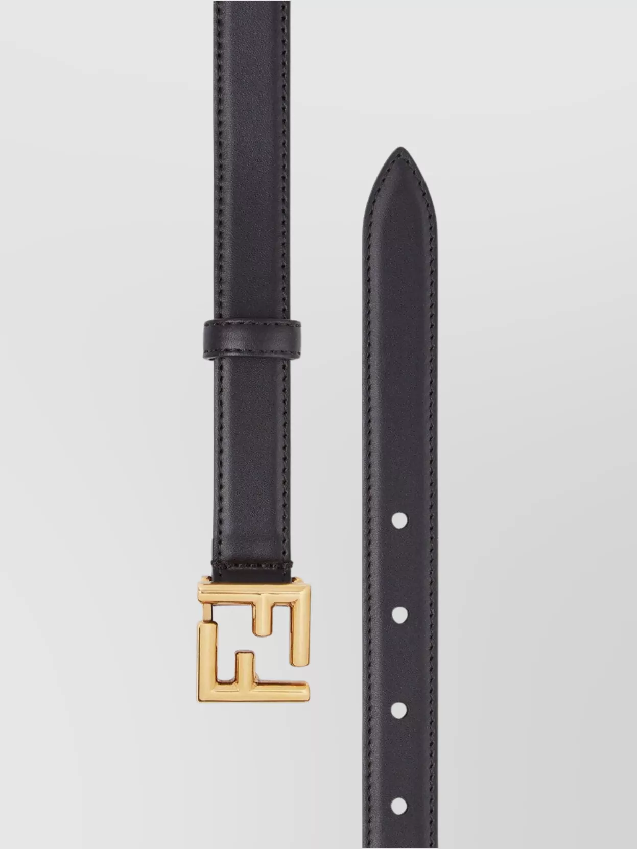 Fendi Adjustable Ff Stud Buckle Leather Belt