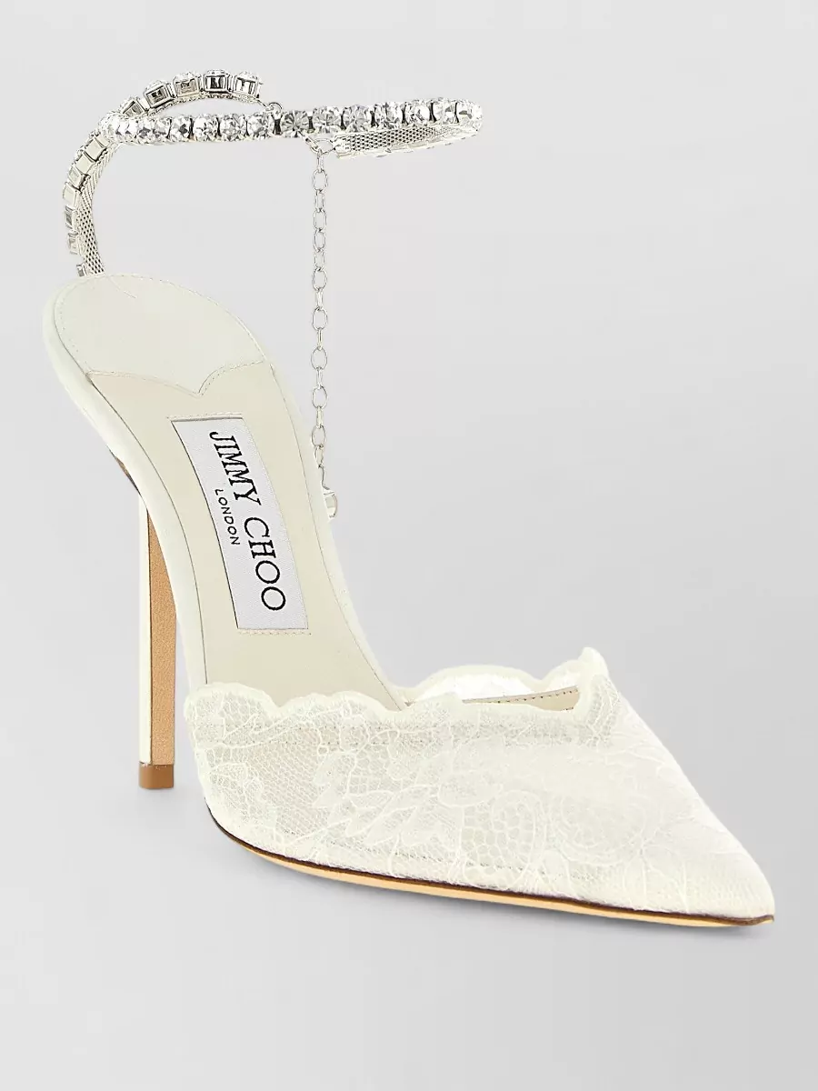 Jimmy Choo crystal-embellished lace pumps
