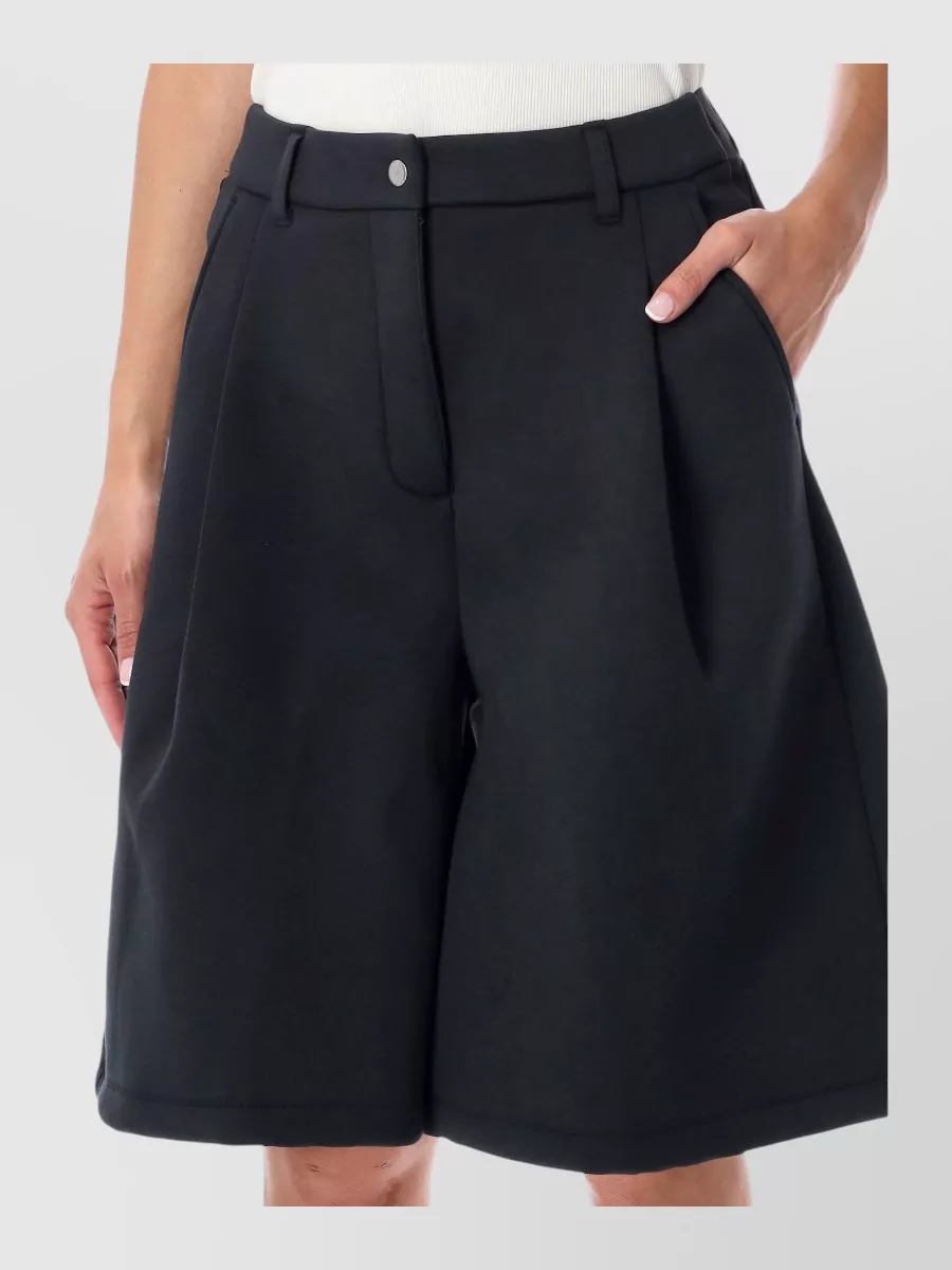 Nike pleated mid-rise bermuda shorts