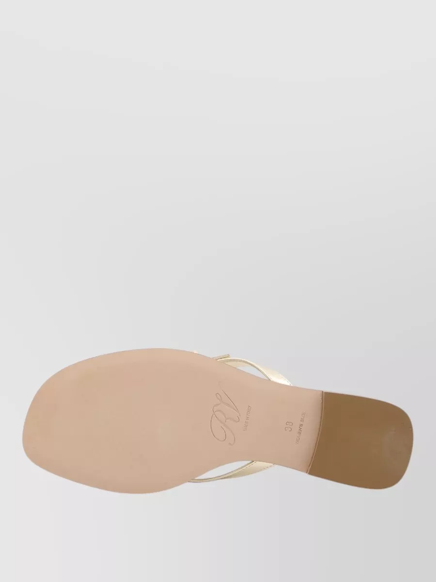 Roger Vivier Leather Crystal-Embellished Thong Sandals