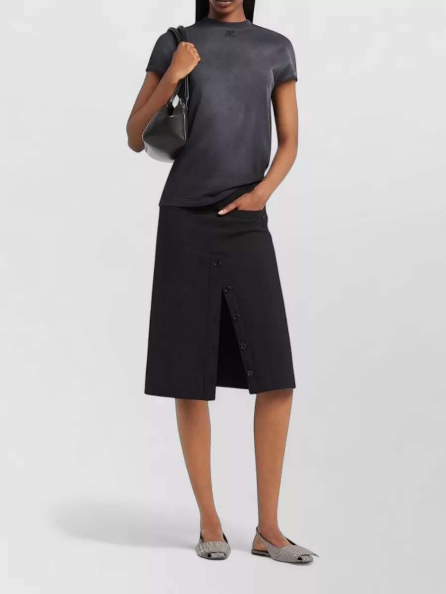 Courrèges Short Sleeve Crew Neck Nylon Silk Top