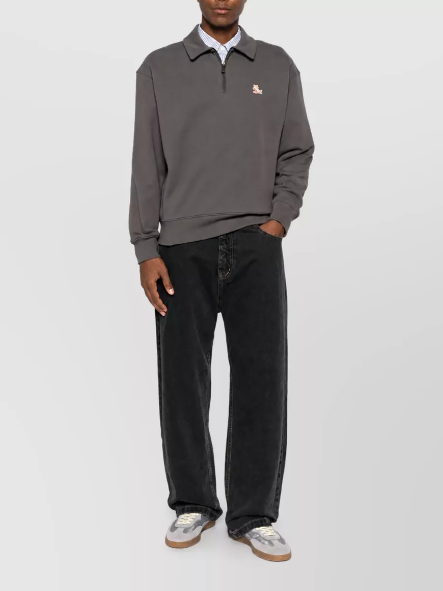 Maison Kitsuné organic cotton half-zip sweatshirt