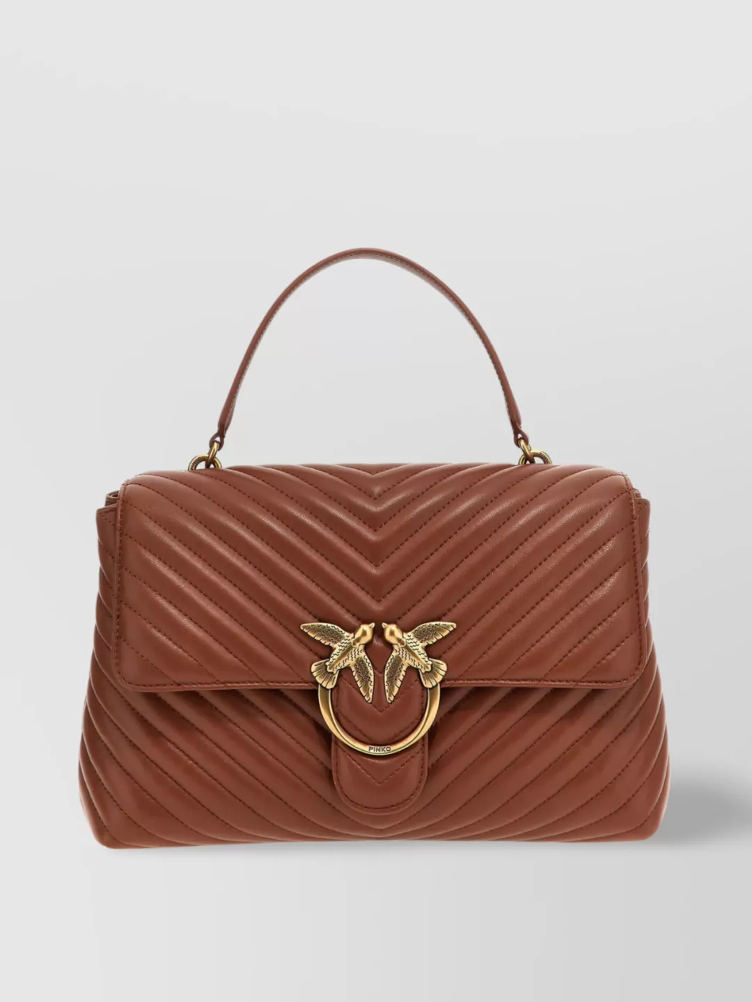 トートバッグ PINKO 'Carrie' classic shopping bag Brown Pinko 'carrie' tote bag with top handles | The Fashion Square