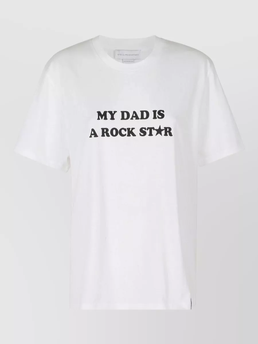 Stella Mccartney cotton slogan print short sleeve t-shirt