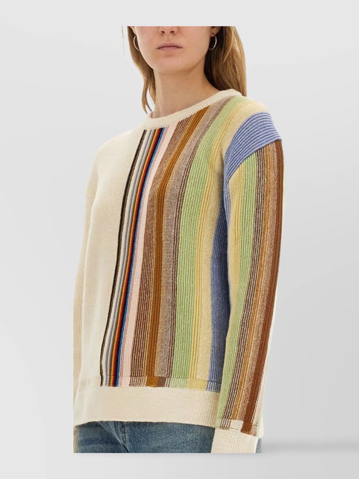 Paul Smith Striped Relaxed Fit Jersey With Ribbed Texture
