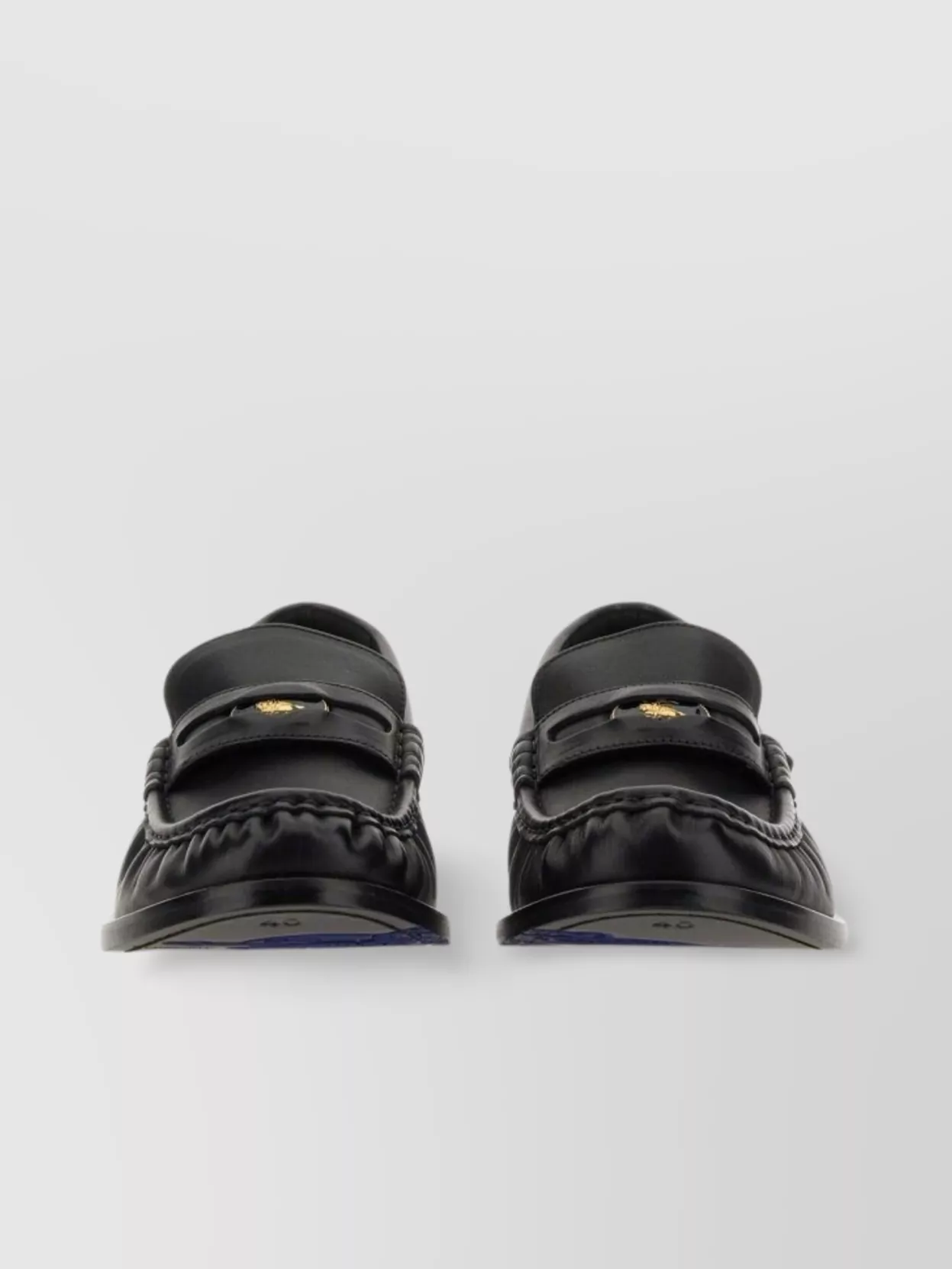 Burberry Round Toe Loafers With Durable Rubber Sole