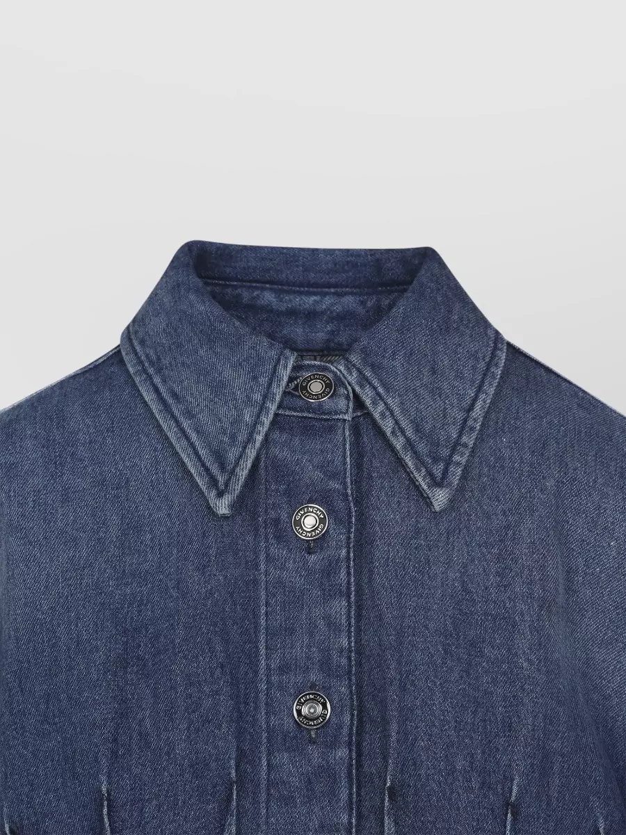 Givenchy Long Sleeve Dress Pointed Collar Stitching