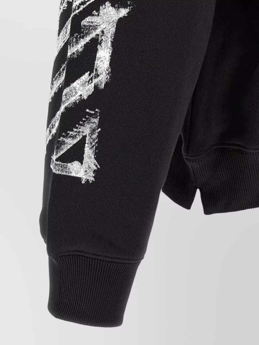 Off-White Cotton Printed Sweatshirt