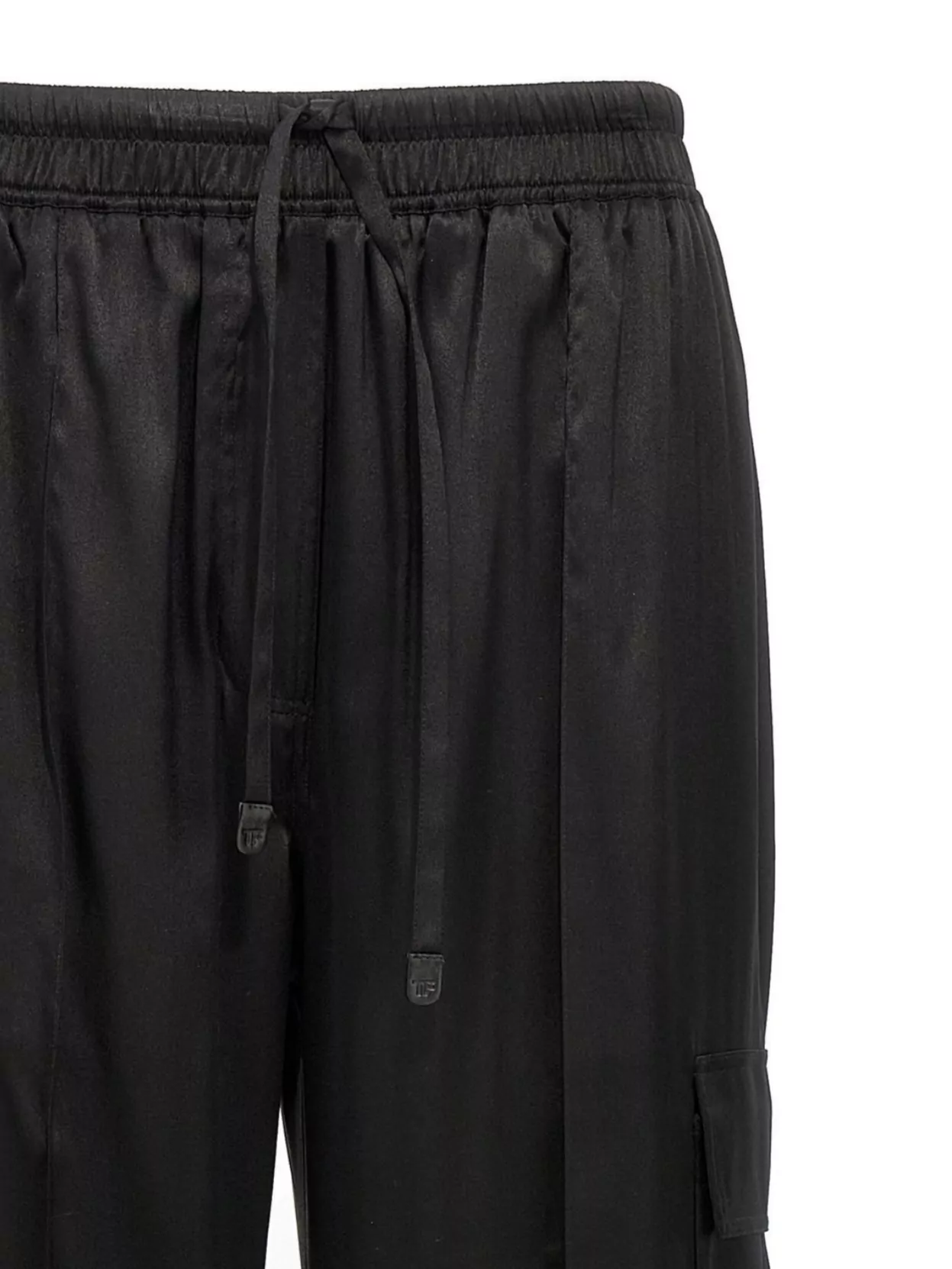 Tom Ford Stretch Silk Satin Flare Leg Cargo Pajama Pants