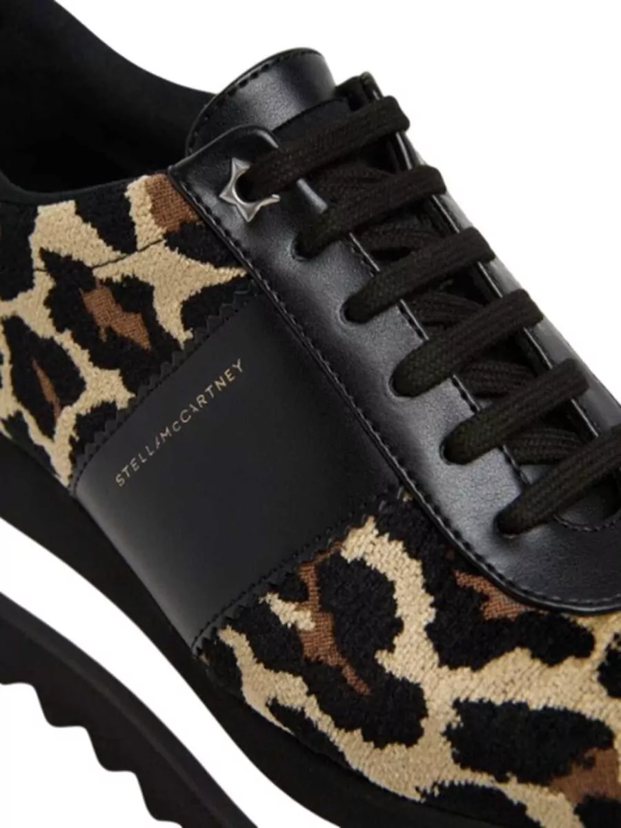 Stella Mccartney Elyse Leopard Wedge Sneakers