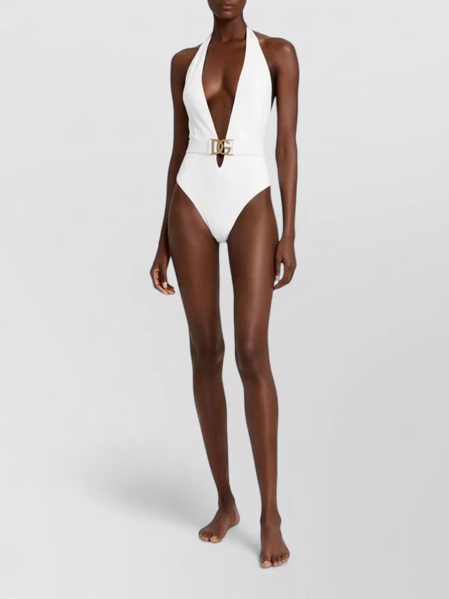 Dolce&Gabbana Halterneck Belted Swimsuit