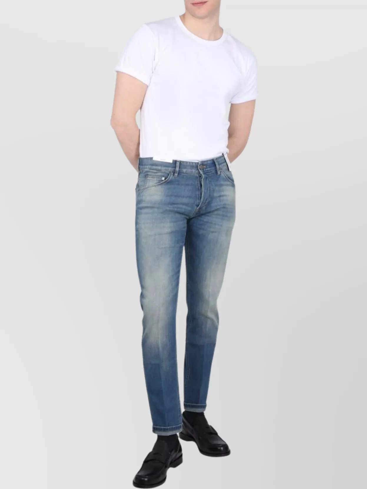 Pt Torino Reggae Jeans Belt Loops Faded Effect