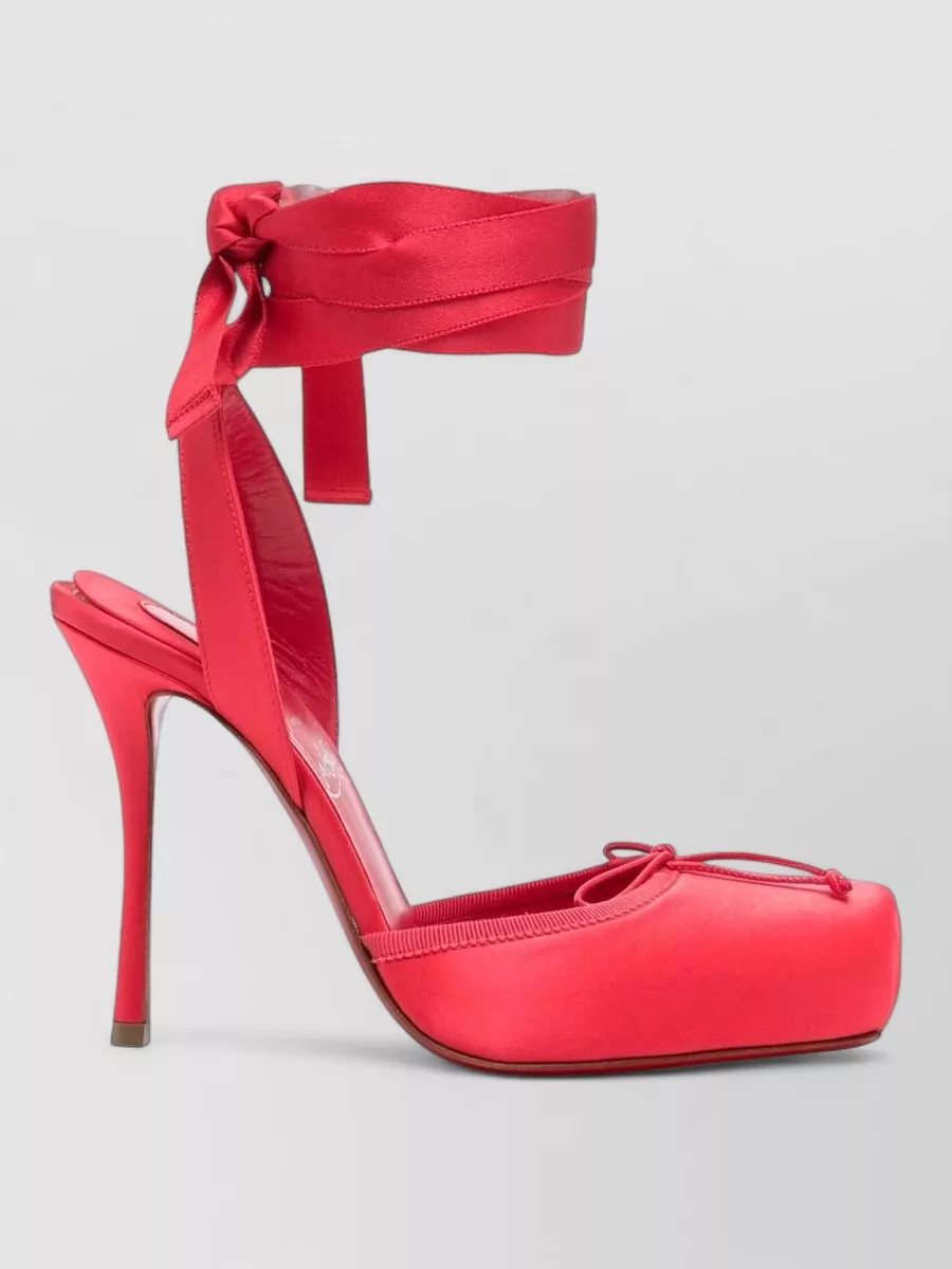 Christian Louboutin Satin Lace Up Sandals