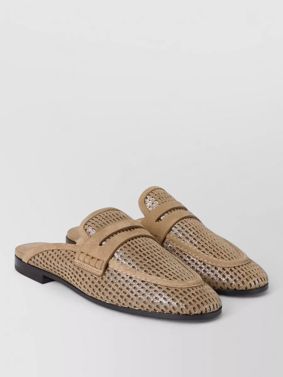 Brunello Cucinelli leather mules