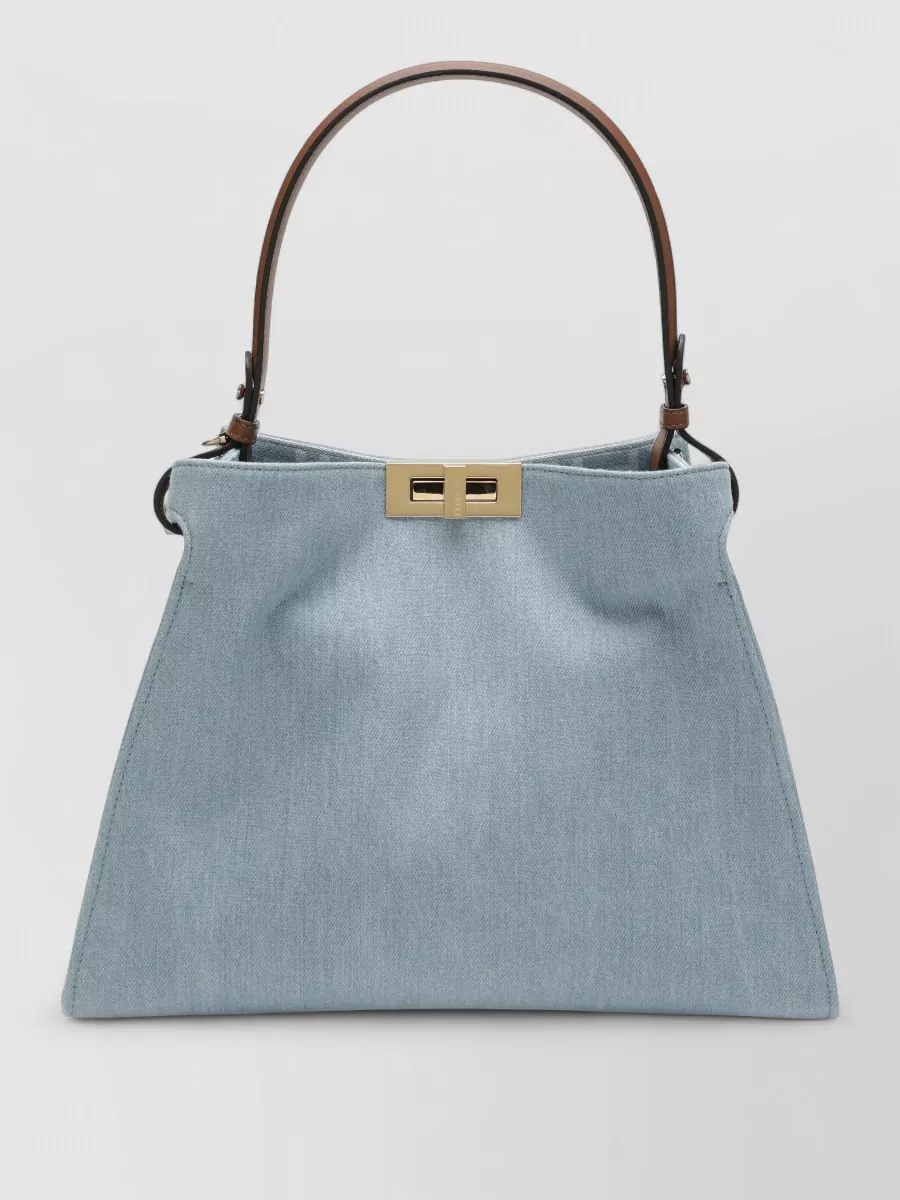 Fendi medium denim shoulder bag