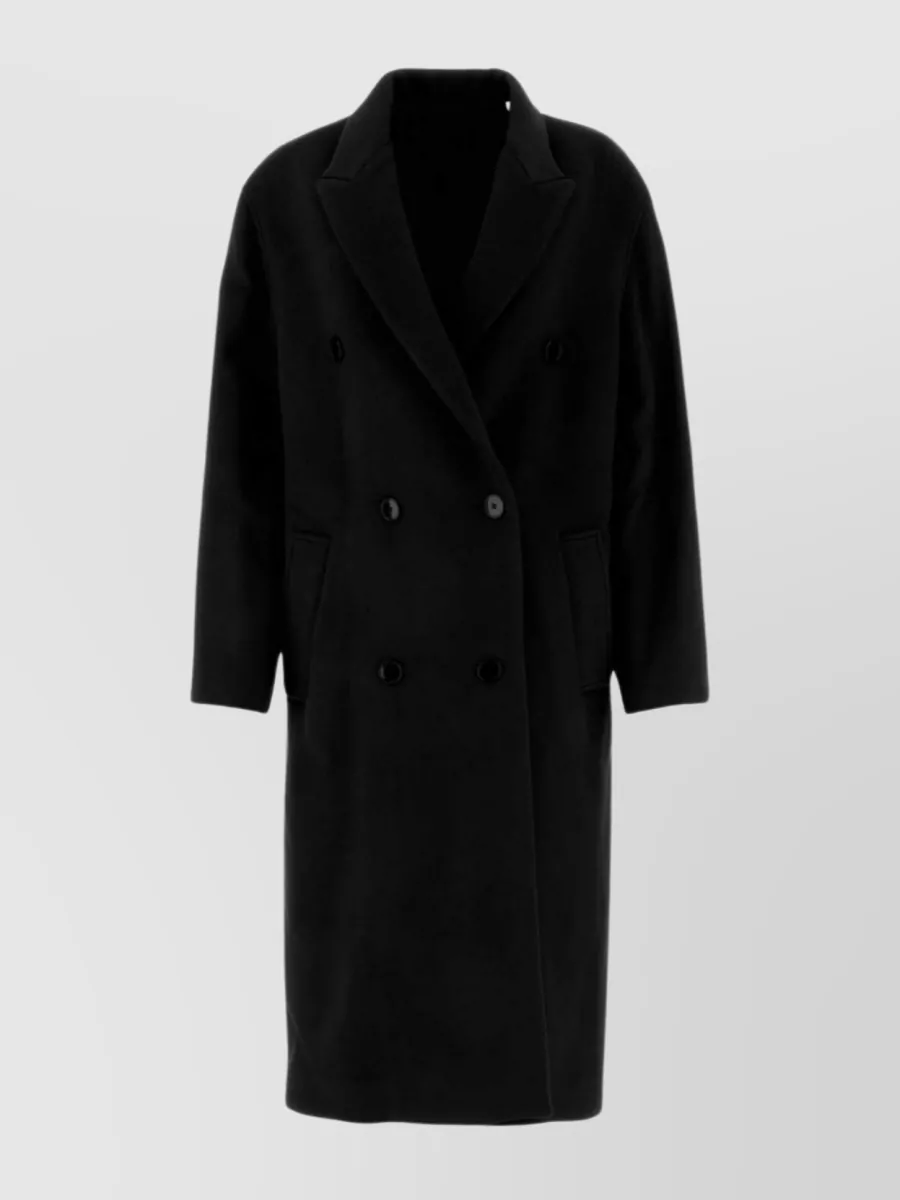 Shop Isabel Marant Theodore Wool Blend Coat In Black