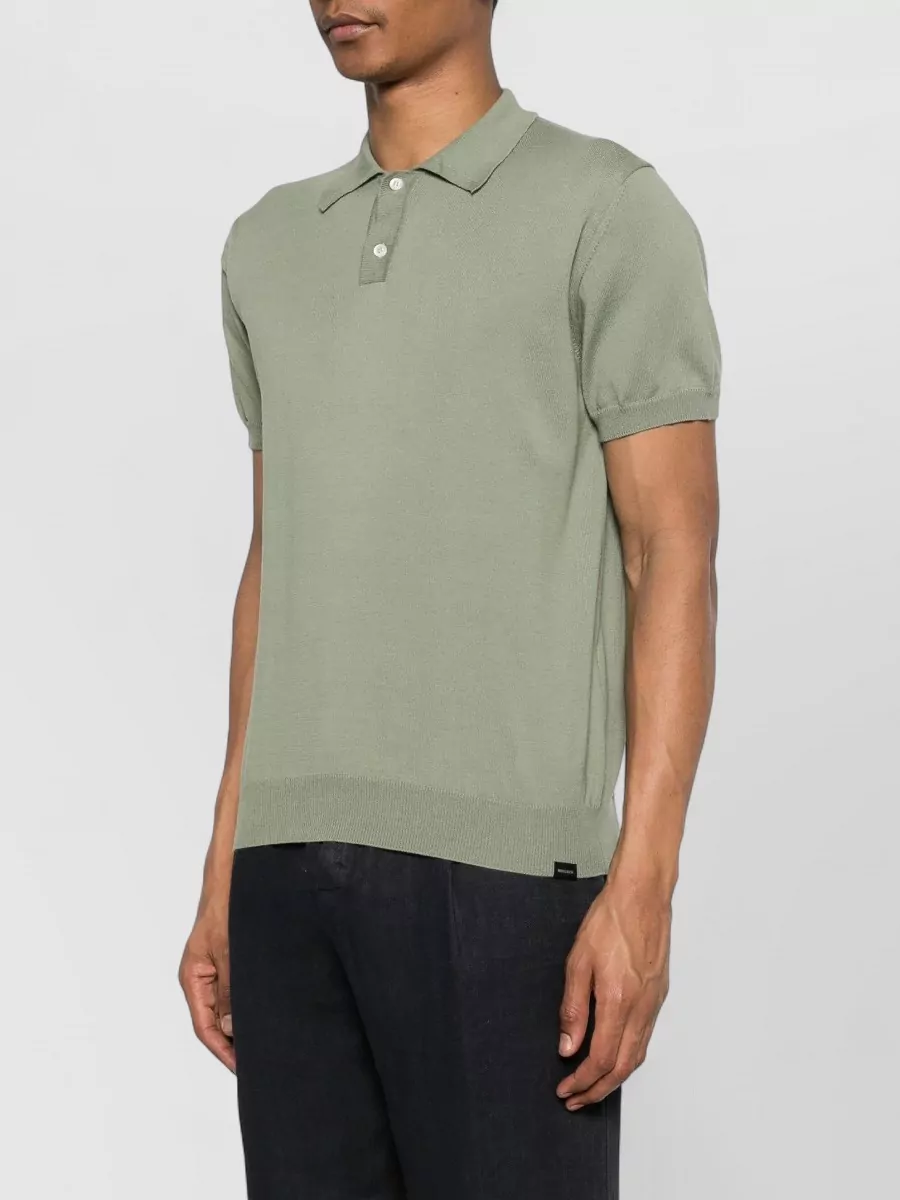 Woolrich Ribbed Knit Short-Sleeve Polo Shirt