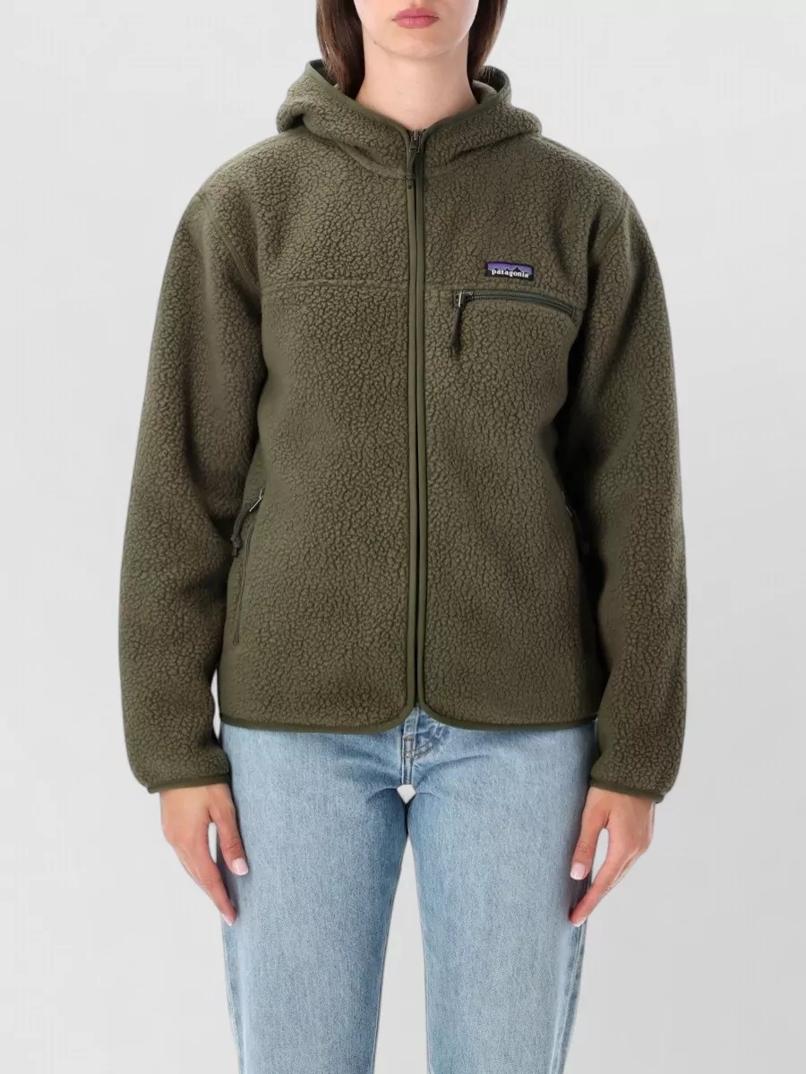 Patagonia recycled fleece hooded zip jacket