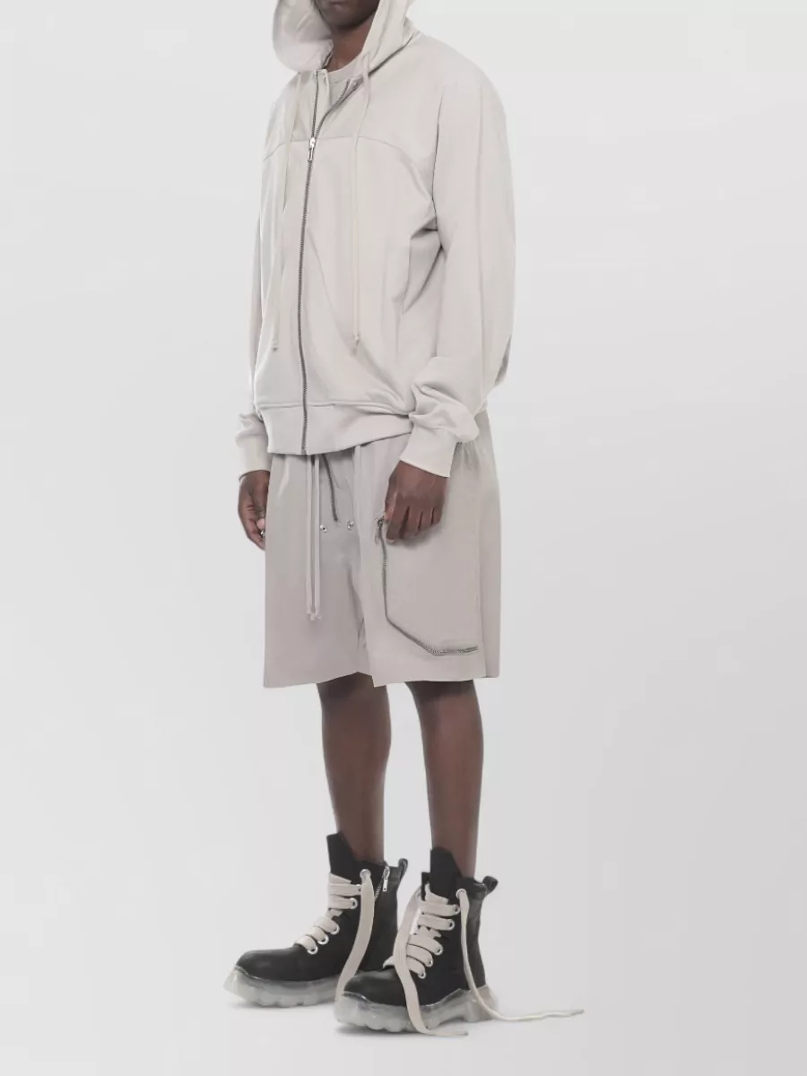 Rick Owens Cotton Hooded Zip Sweatshirt