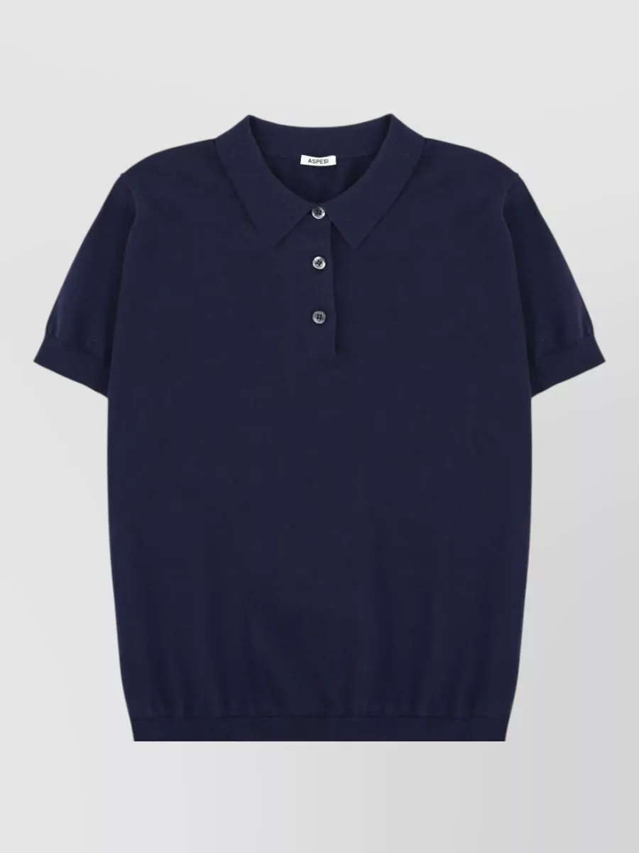 Aspesi silk cotton linen polo top
