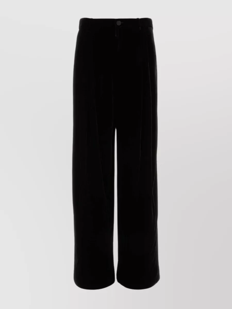 Saint Laurent Wide-leg Trousers In Black