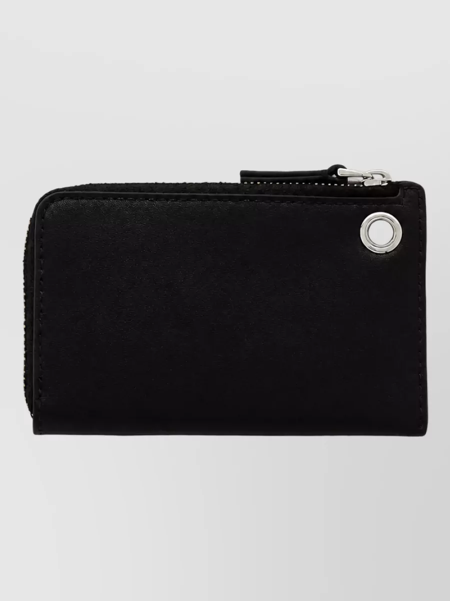 Marc Jacobs Leather Zippered Wallet With Pendant