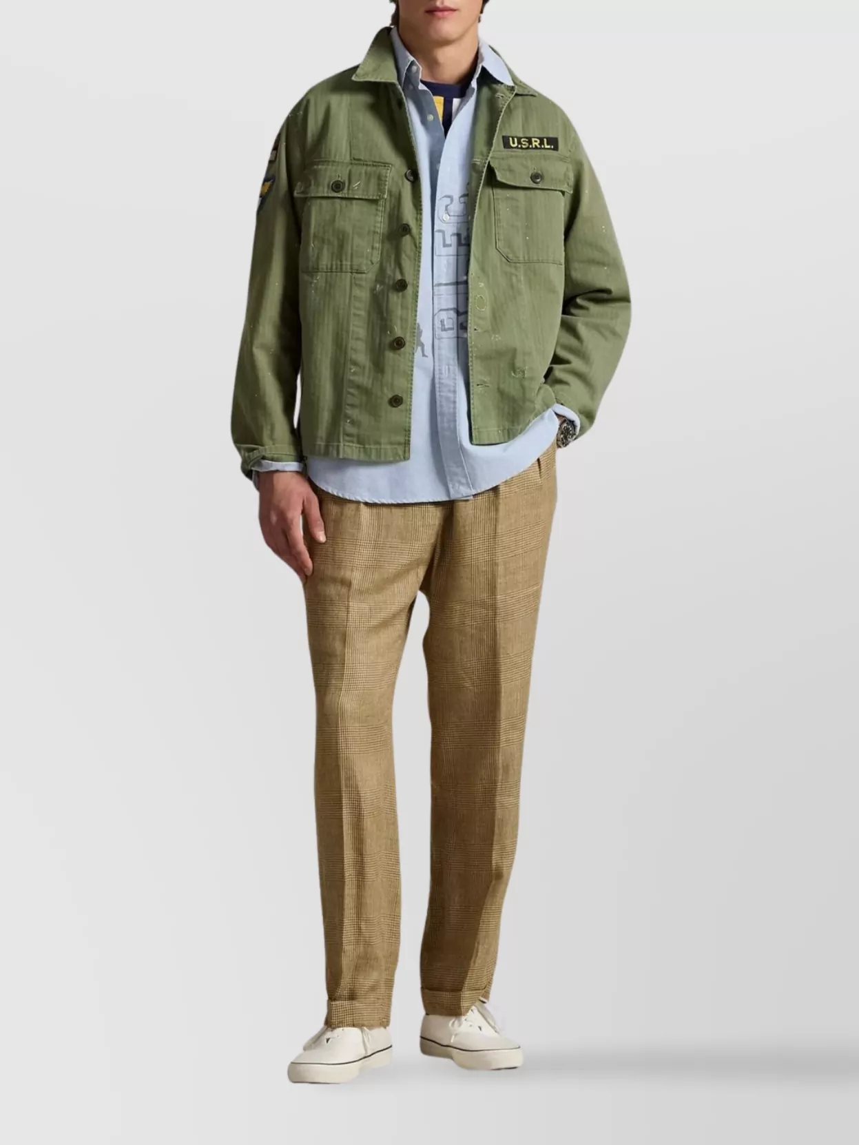 Polo Ralph Lauren Long Sleeve Sport Shirt With Patched Pockets