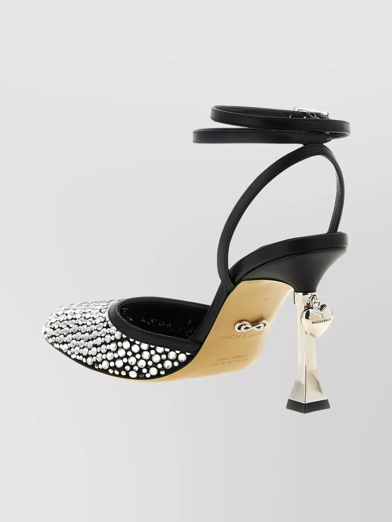 Mach&mach Heart Shaped Detail Pumps In Black