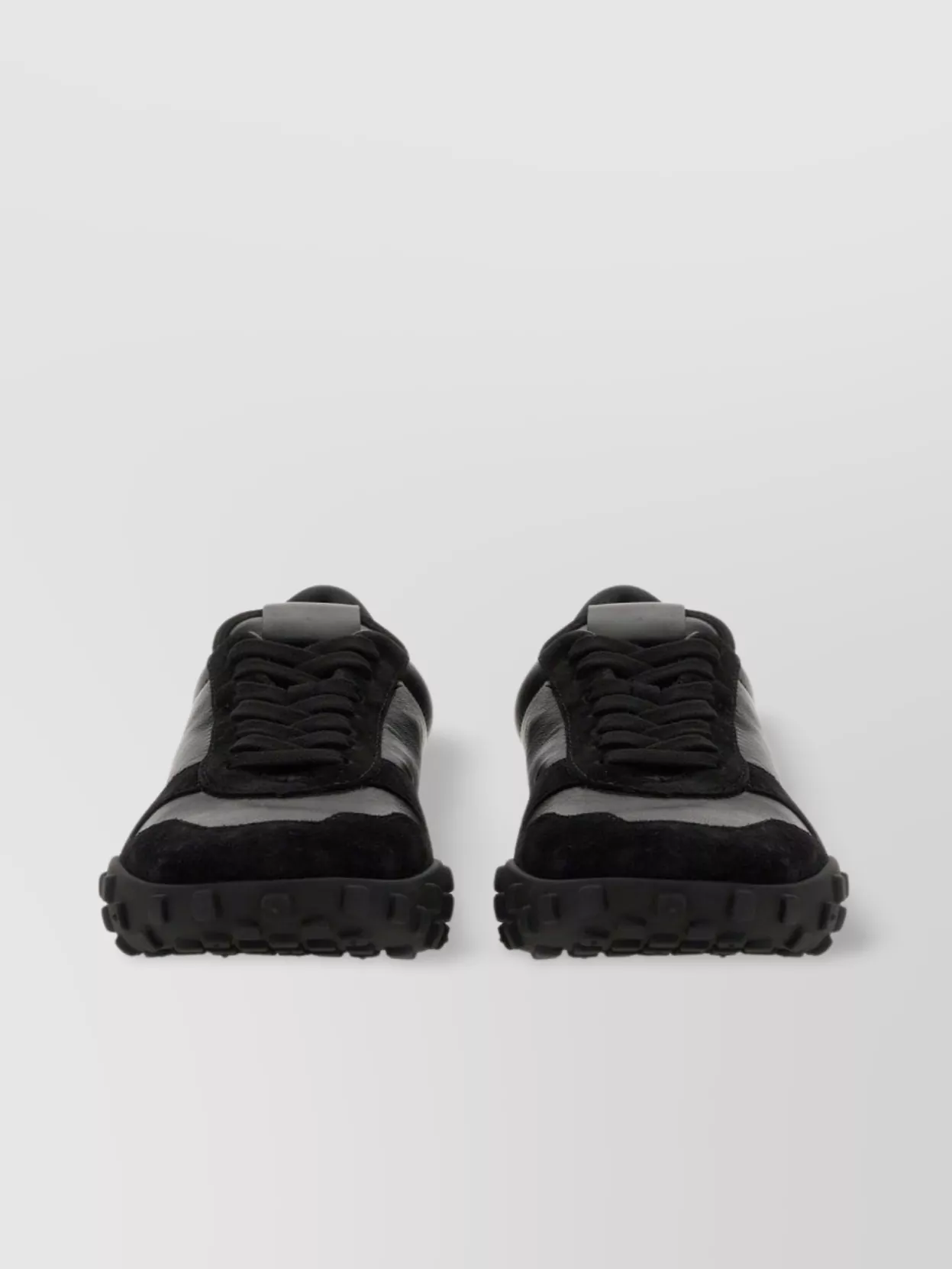 Jil Sander Suede Panel Round Toe Rubber Sole Sneakers
