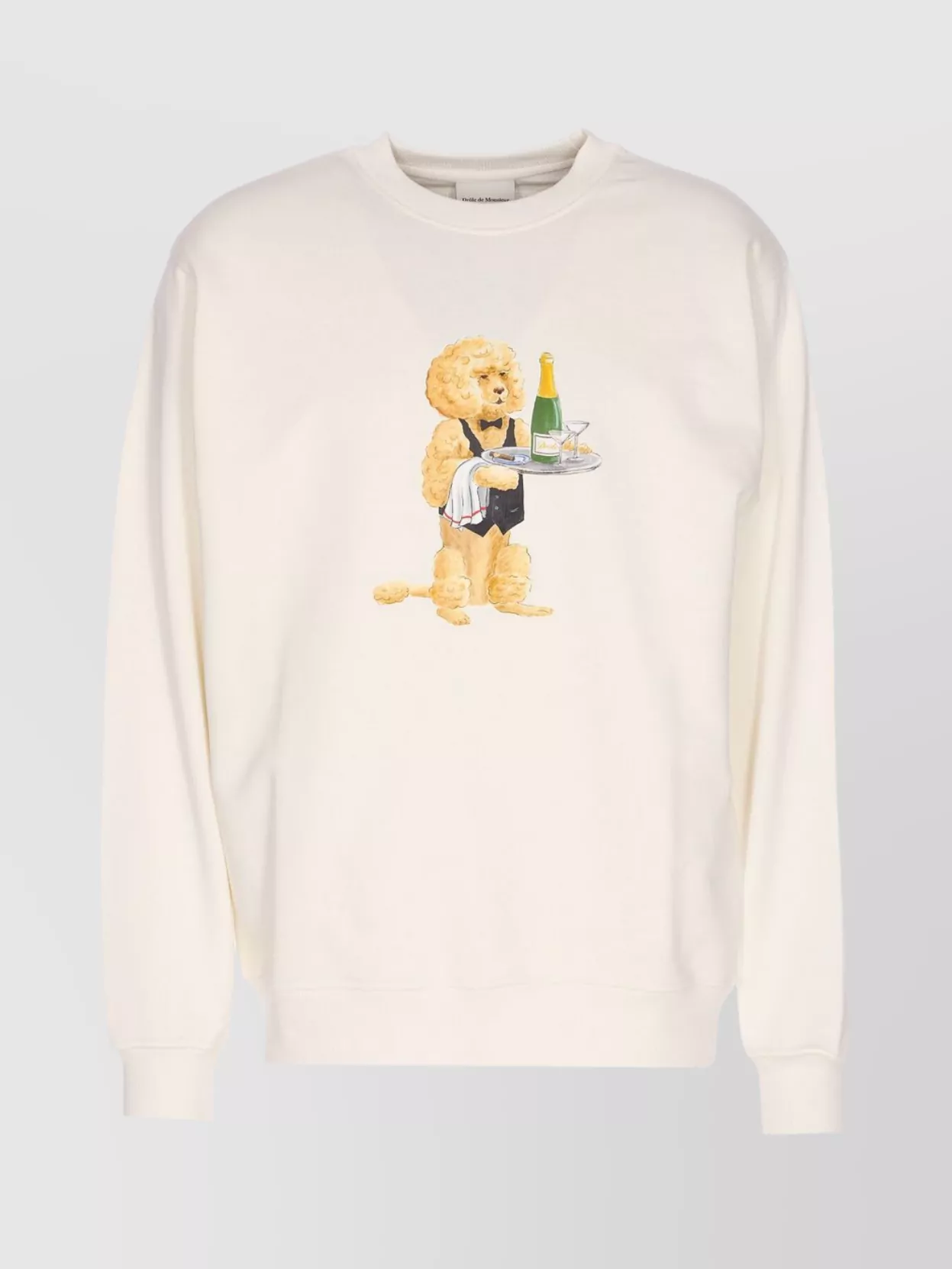 Drôle De Monsieur Long Sleeve Crewneck Sweater Print In Neutral